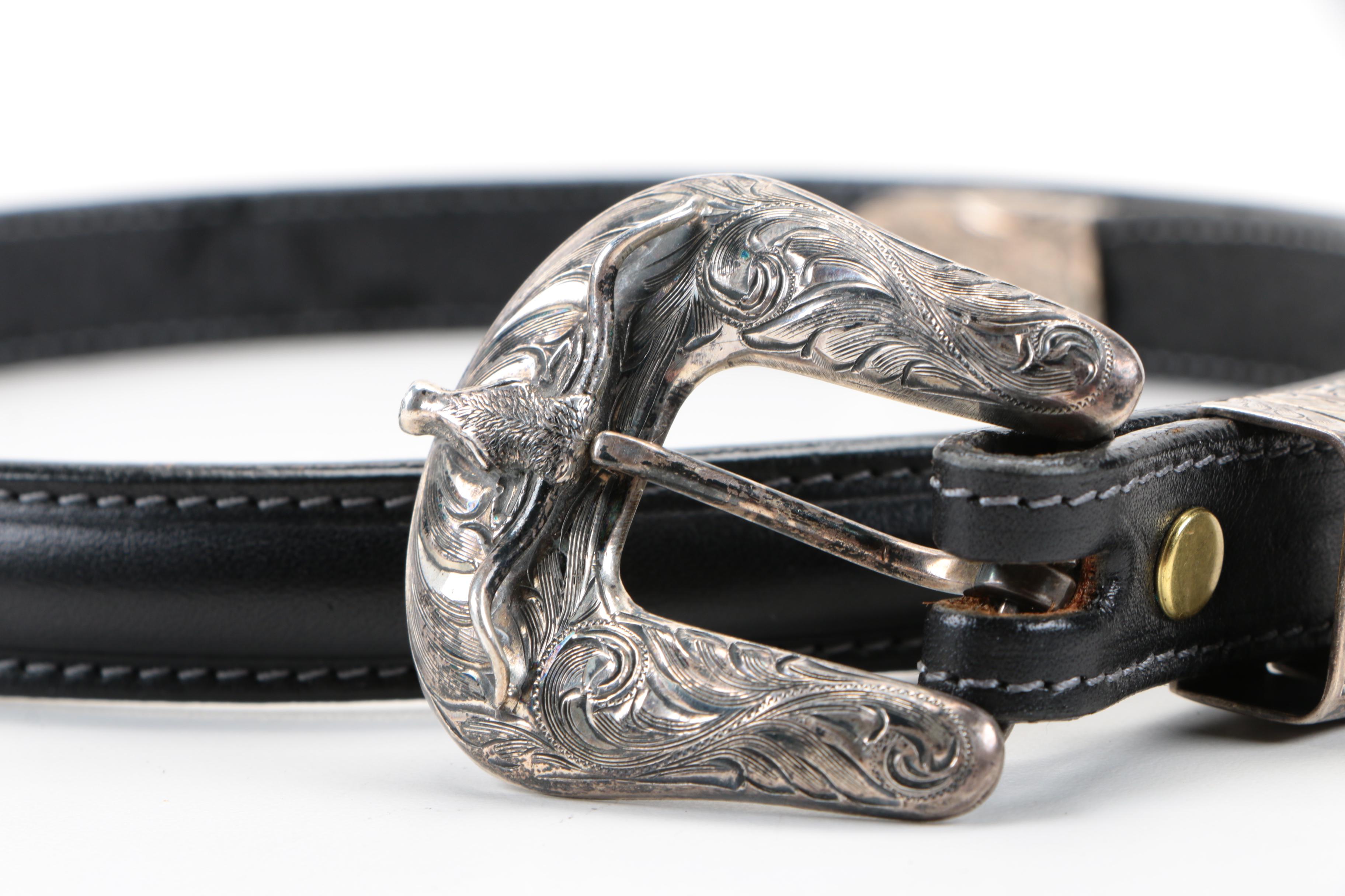Chit Vogt Sterling Silver and Leather Belt