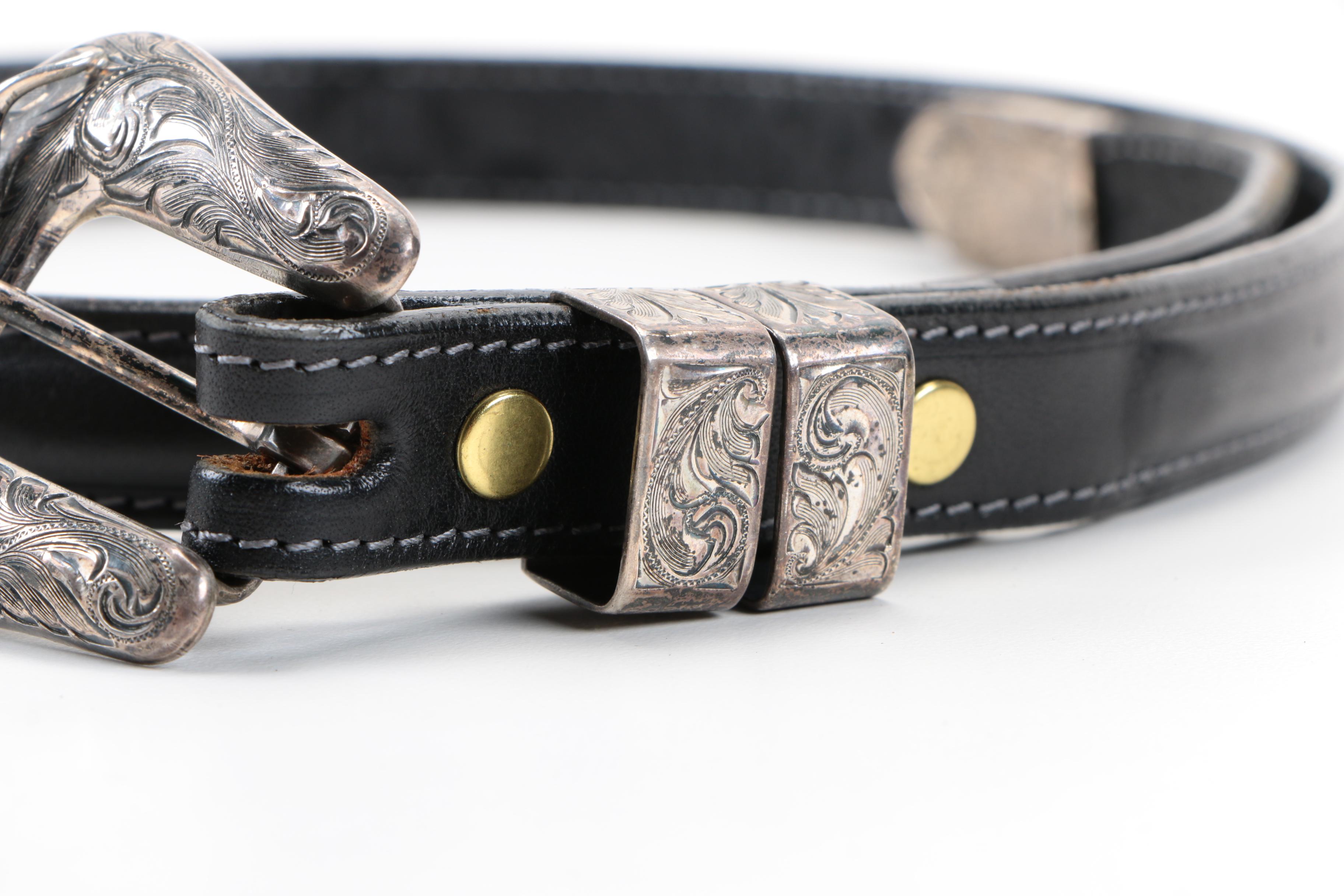 Chit Vogt Sterling Silver and Leather Belt
