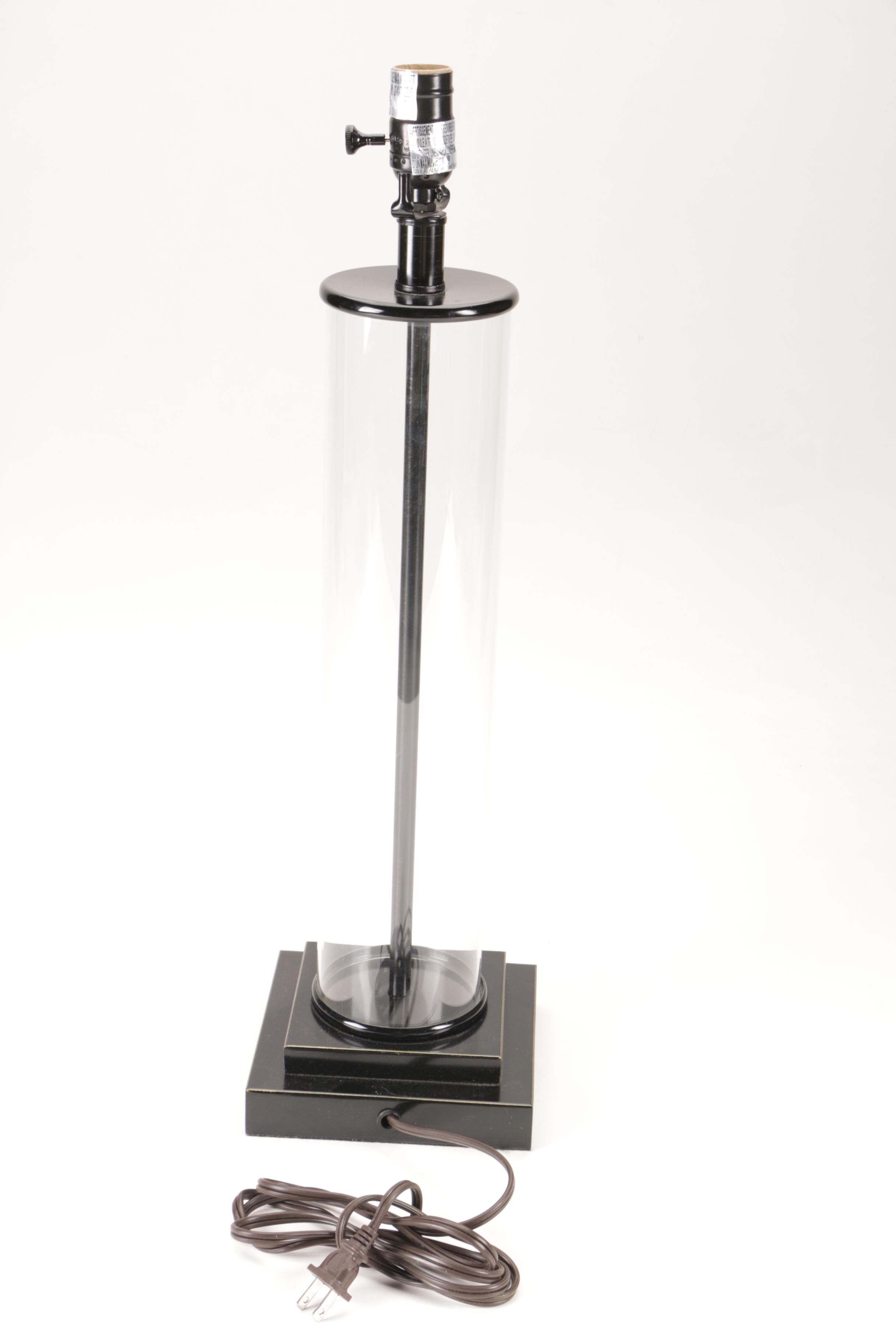 Contemporary Glass Pillar Table Lamp EBTH