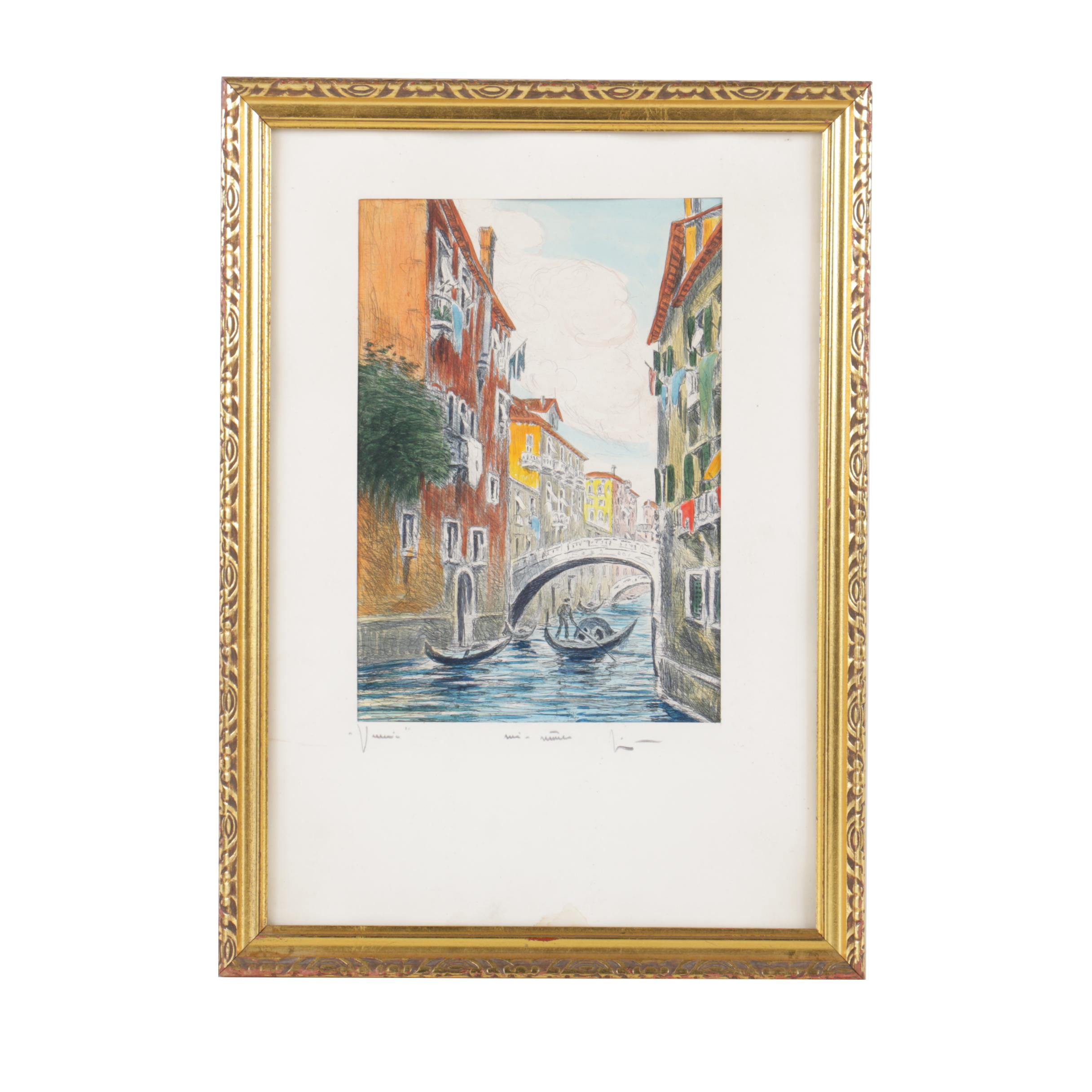 Colored Etching on Paper