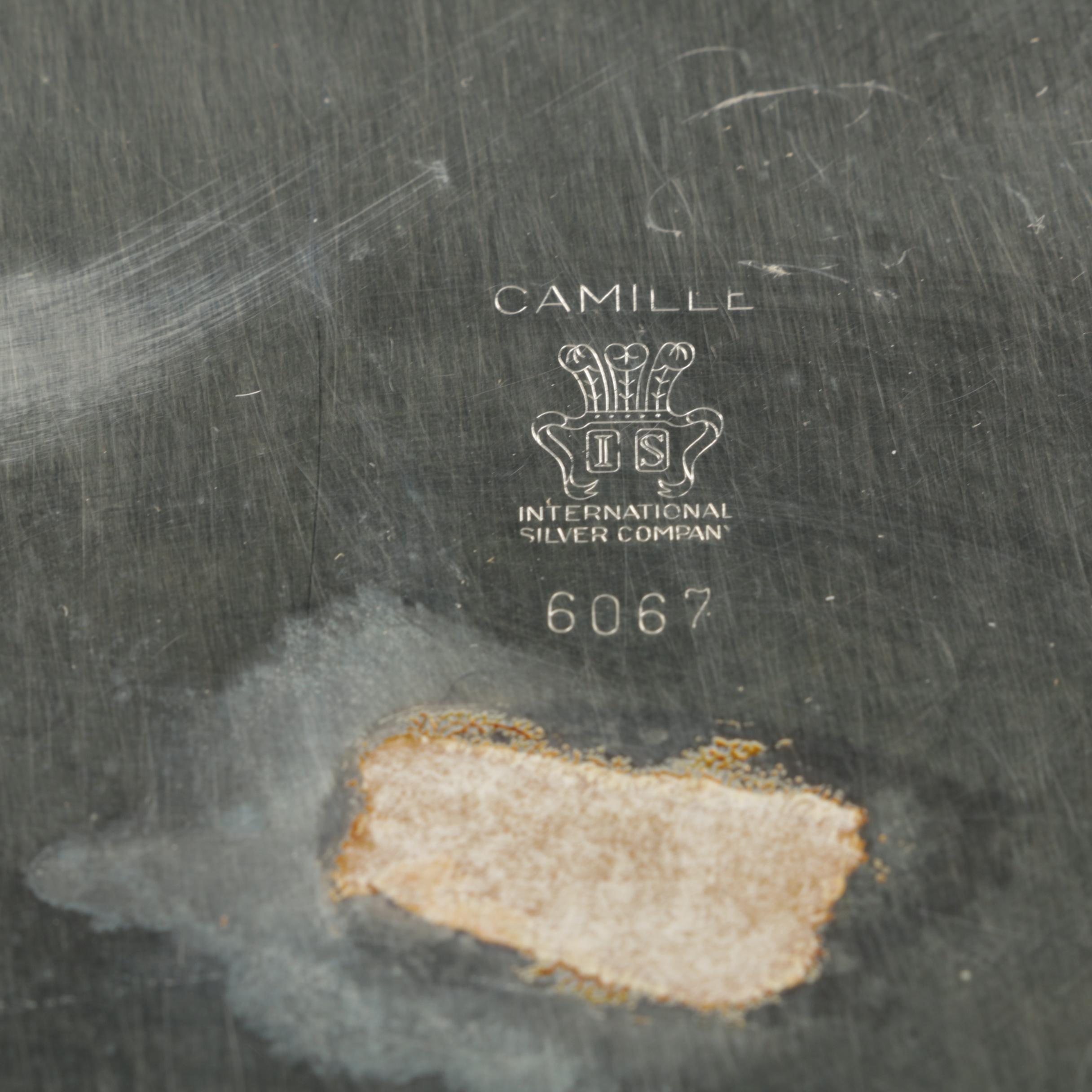 Wm Rogers "Victorian Rose" Silver Plate Tray with International Silver Co. Tray