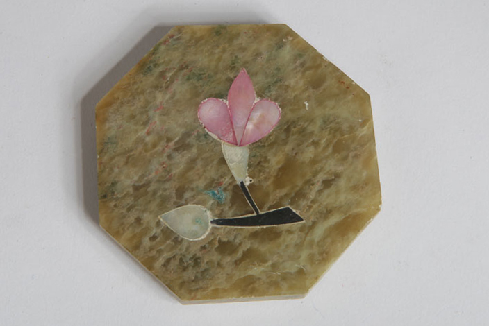 Soapstone Trinket Box with Shell Inlay