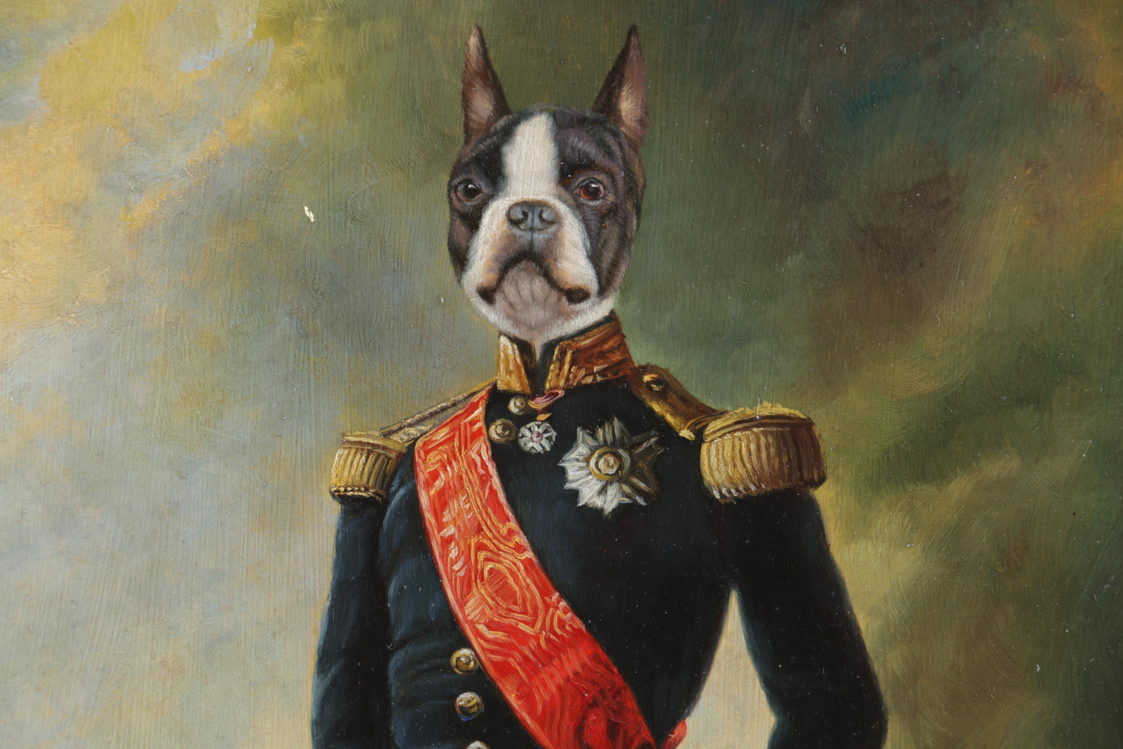 J. G. Clanney Oil Painting of Anthropomorphized Dog