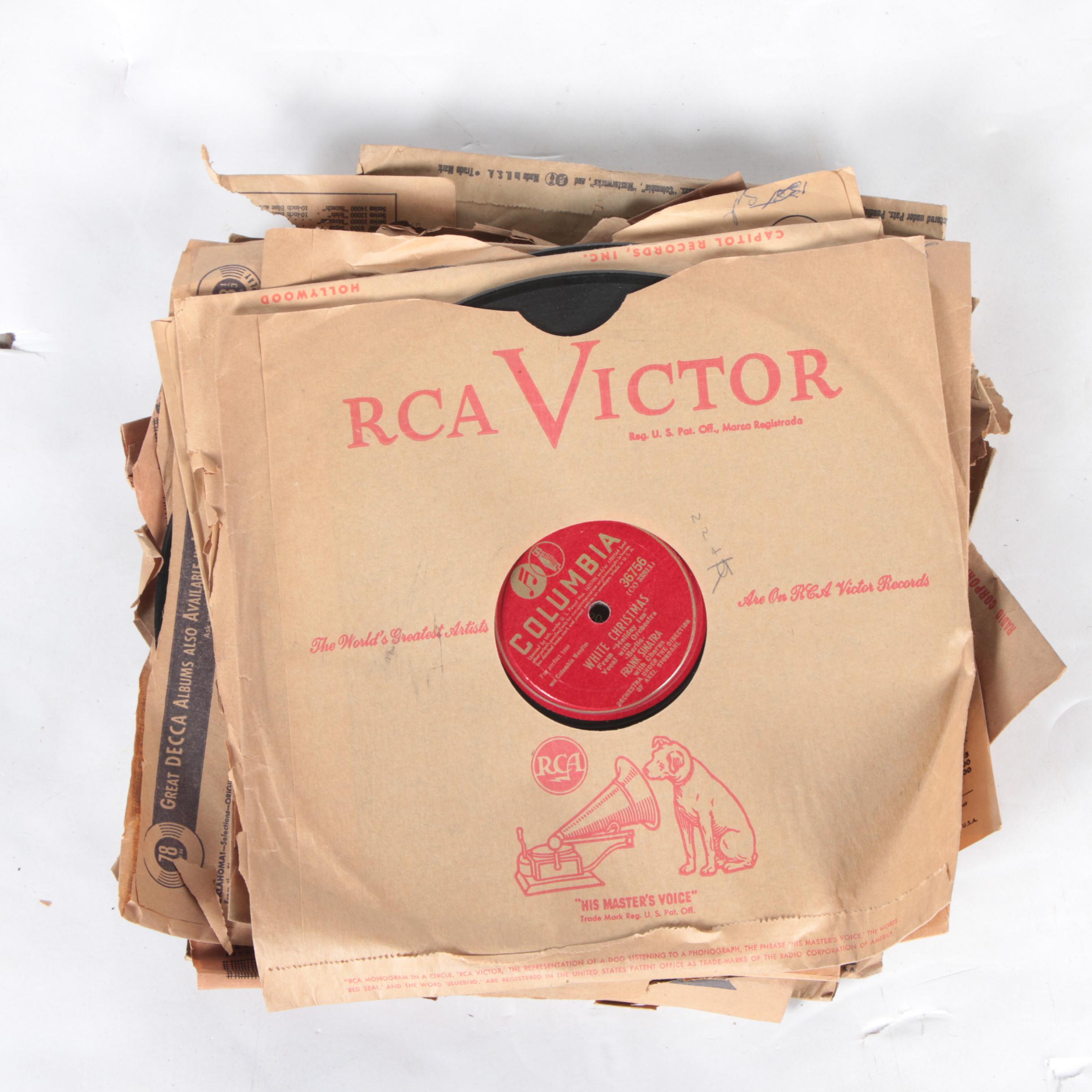 Bing Crosby, Frank Sinatra, and other 78 rpm Holiday Records