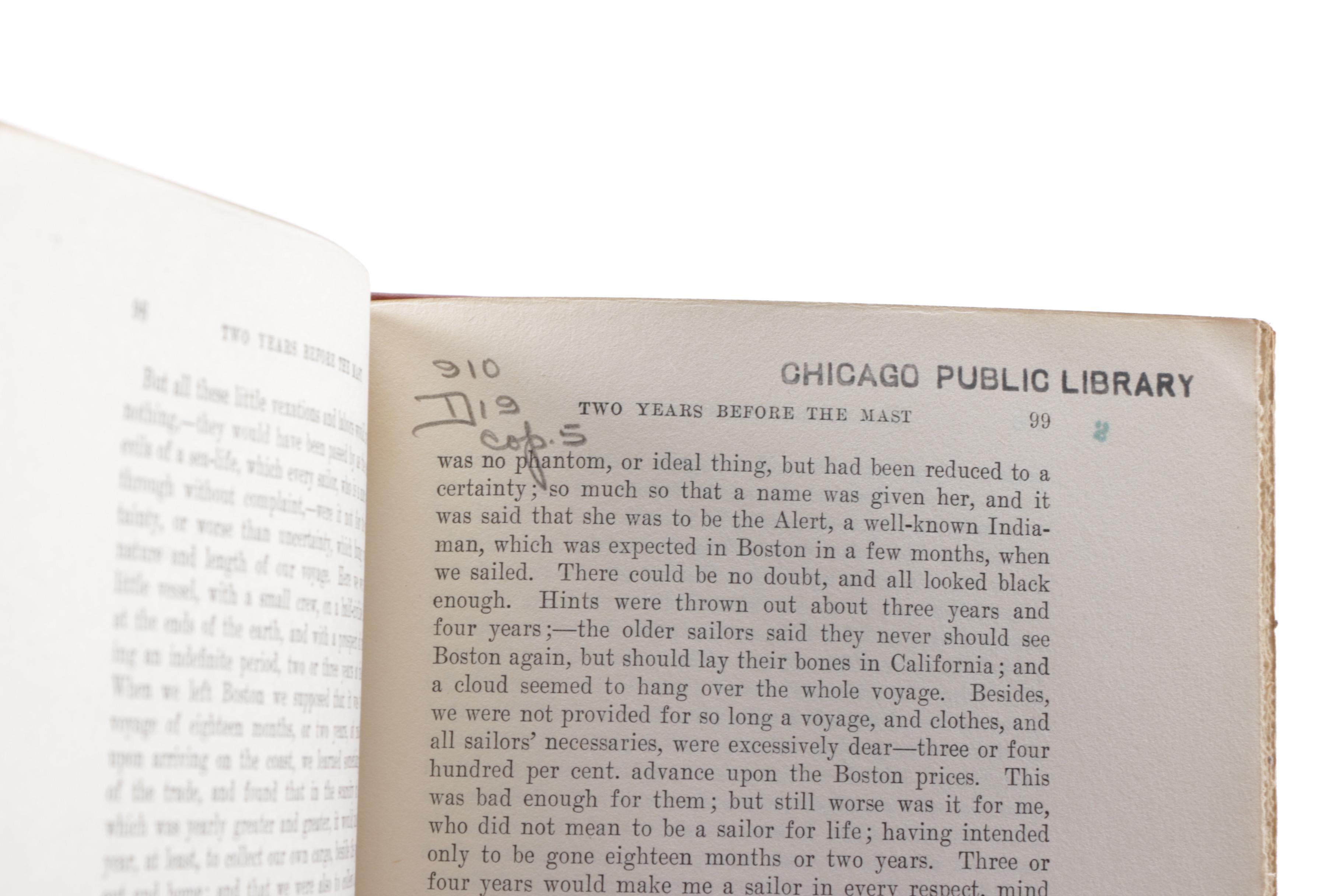 Two Copies of "Two Years Before the Mast" by Richard Henry Dana Jr.