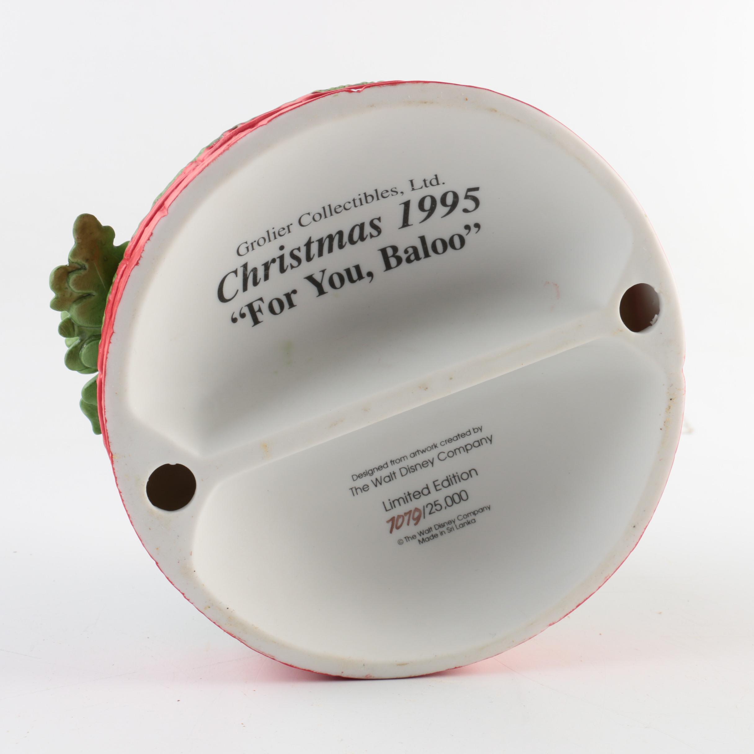 Three Limited Edition Porcelain Disney Christmas Figurines