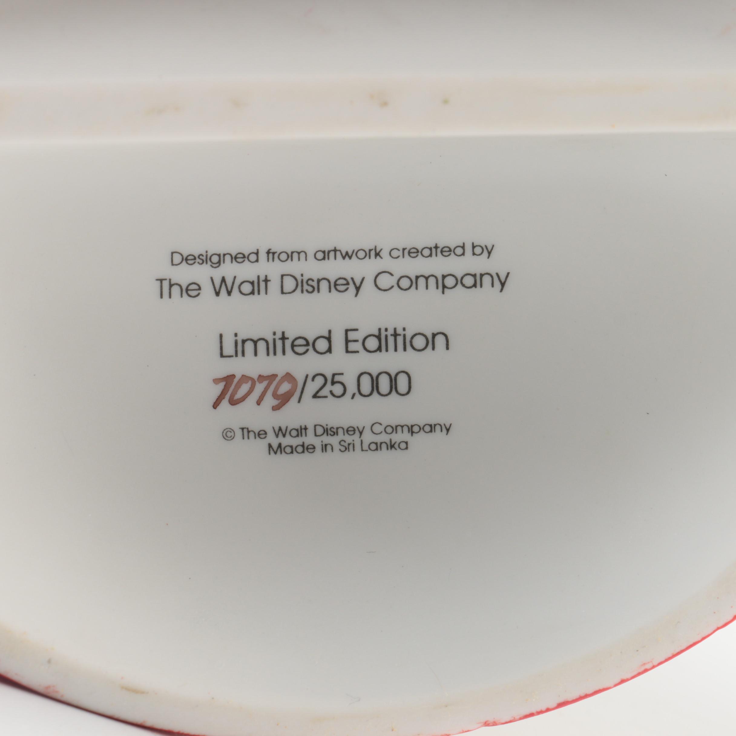 Three Limited Edition Porcelain Disney Christmas Figurines