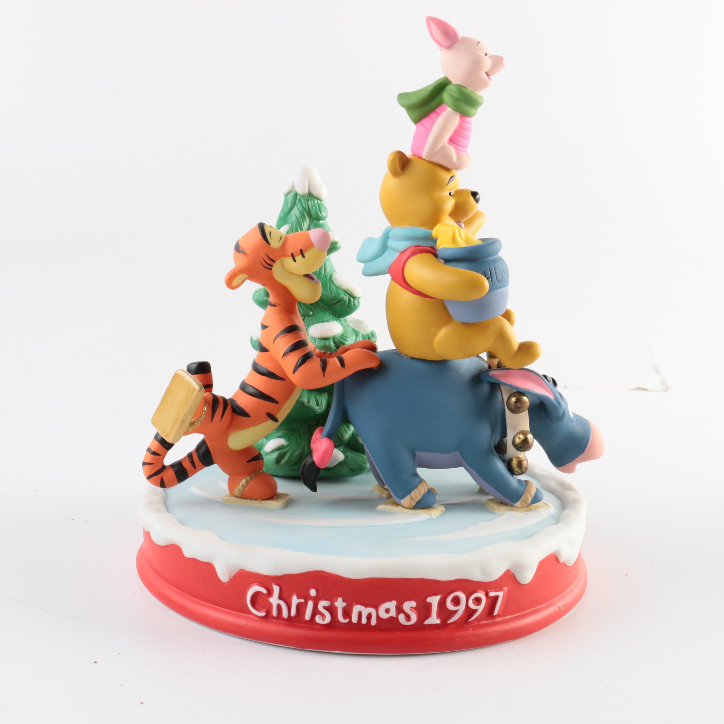 Three Limited Edition Porcelain Disney Christmas Figurines