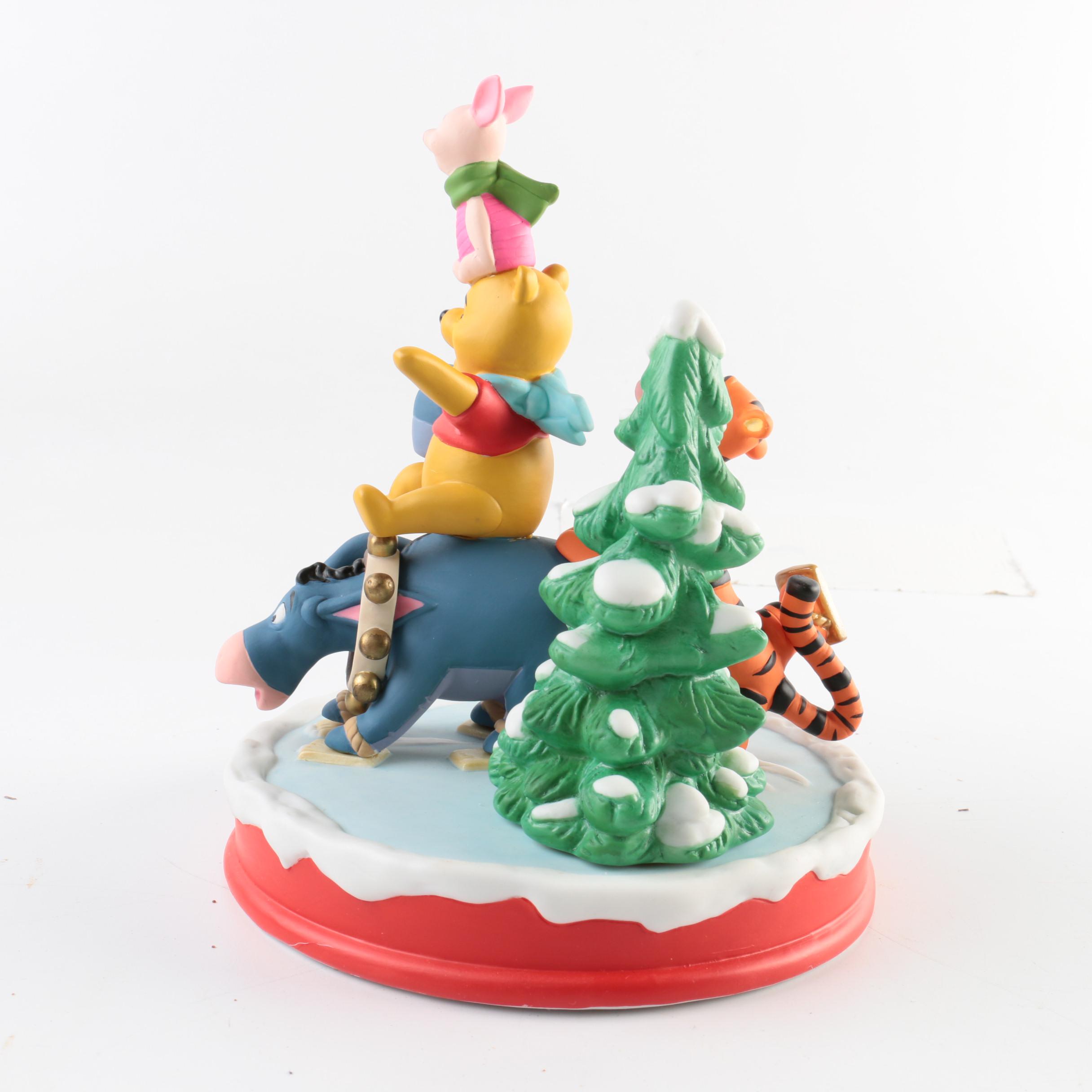 Three Limited Edition Porcelain Disney Christmas Figurines