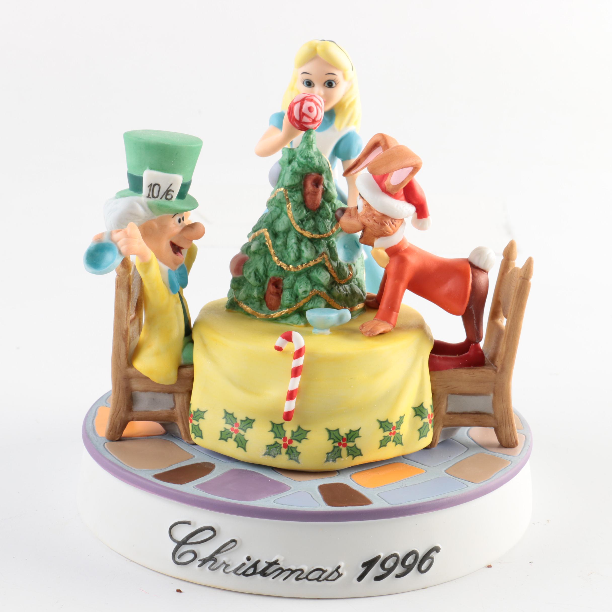 Three Limited Edition Porcelain Disney Christmas Figurines