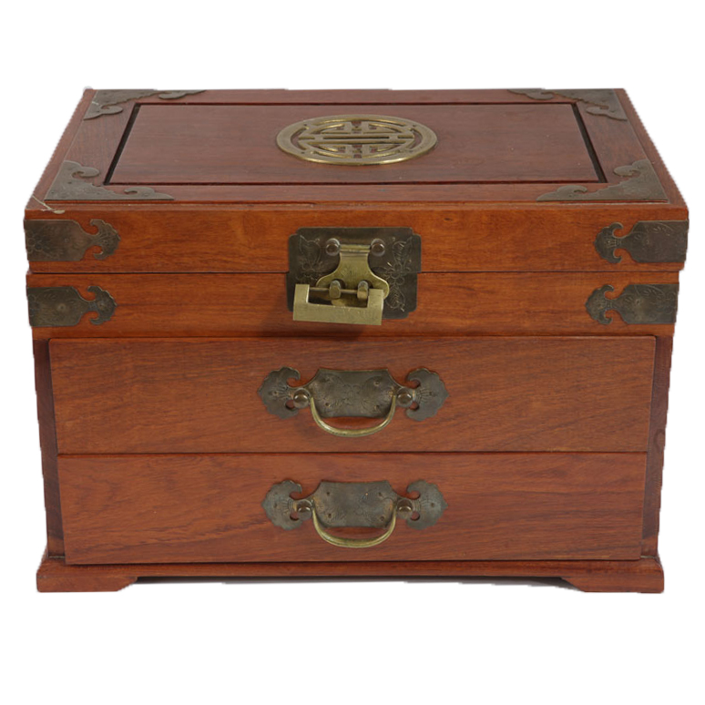 Vintage Chinese Jewelry Box with Lock