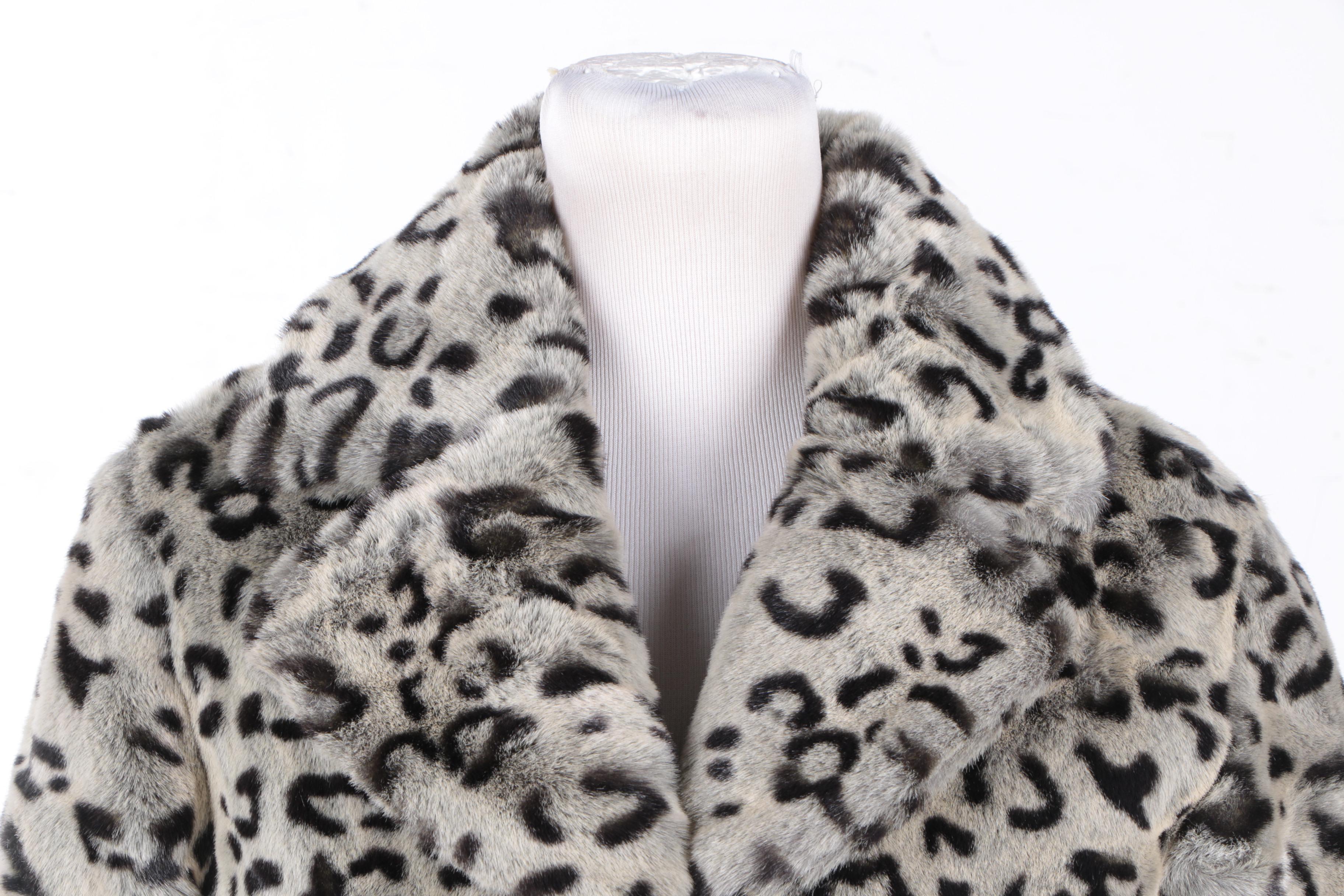 Women's Blanc Noir Leopard Print Faux Fur Coat