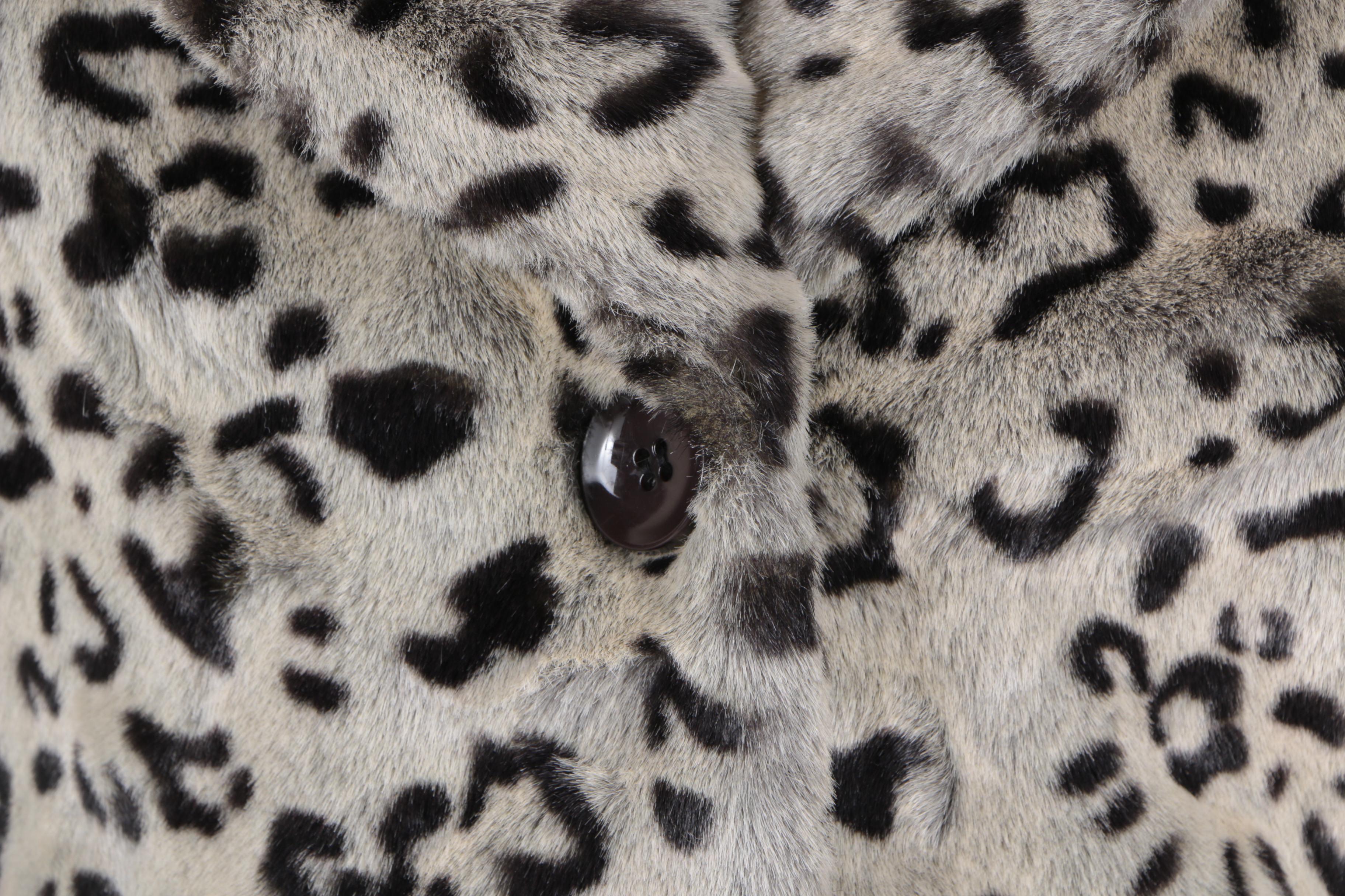 Women's Blanc Noir Leopard Print Faux Fur Coat