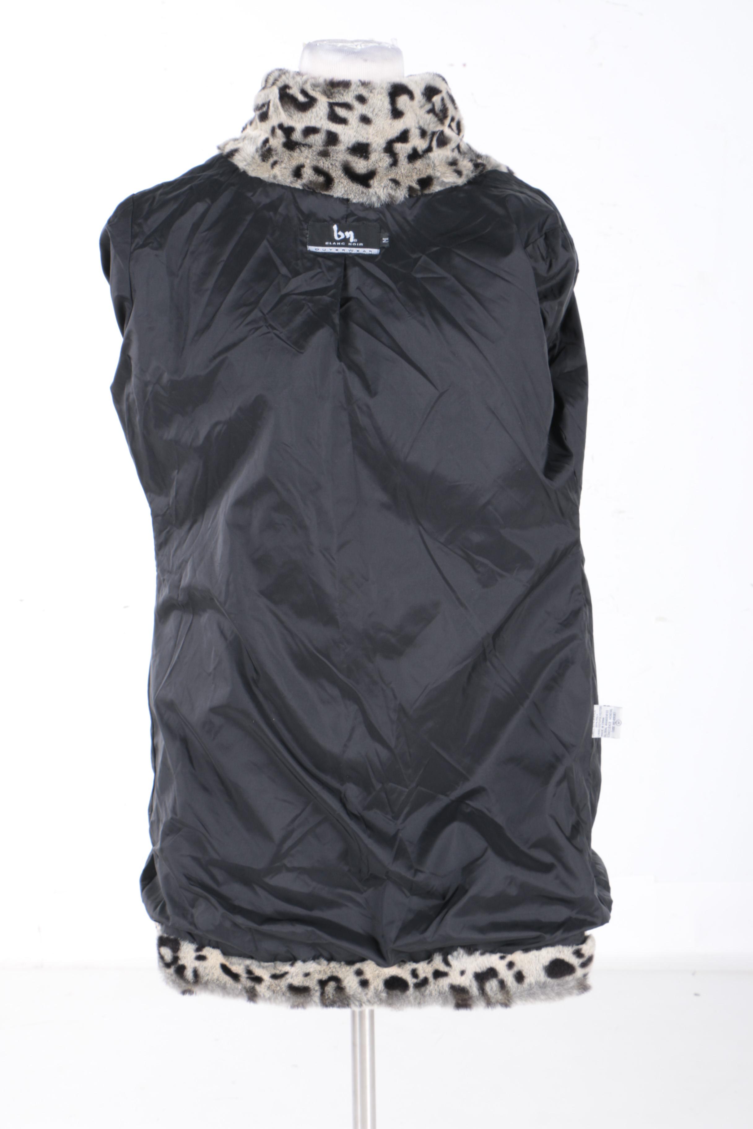 Women's Blanc Noir Leopard Print Faux Fur Coat