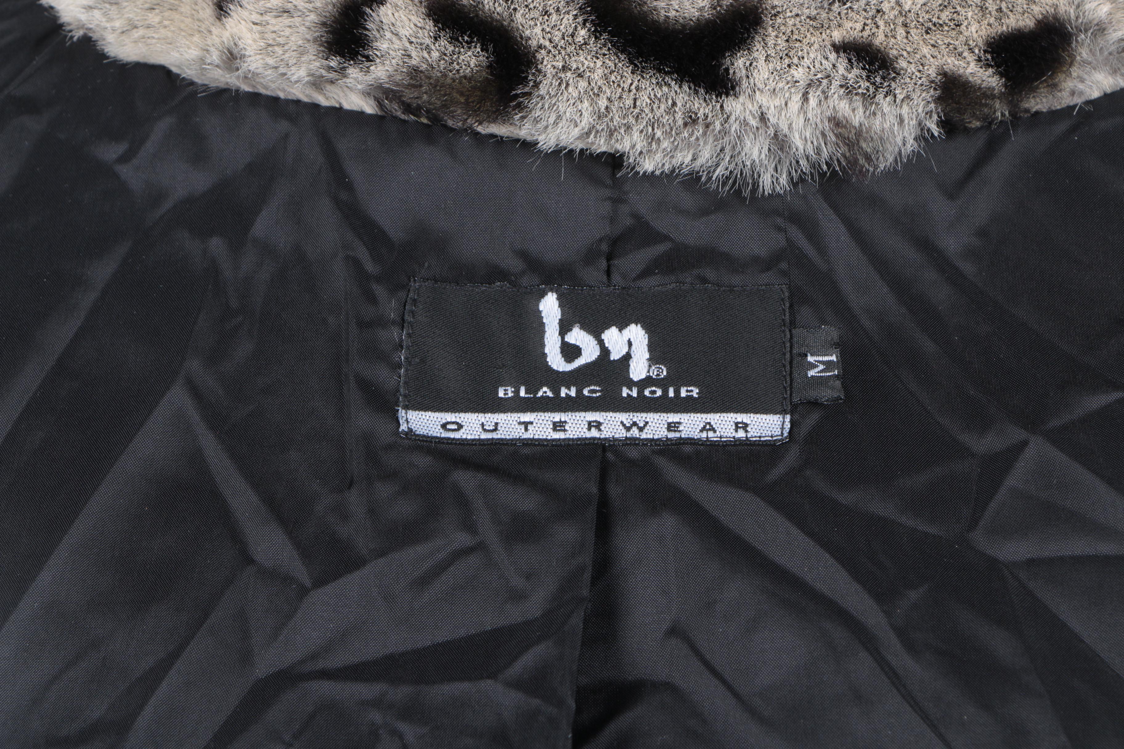 Women's Blanc Noir Leopard Print Faux Fur Coat