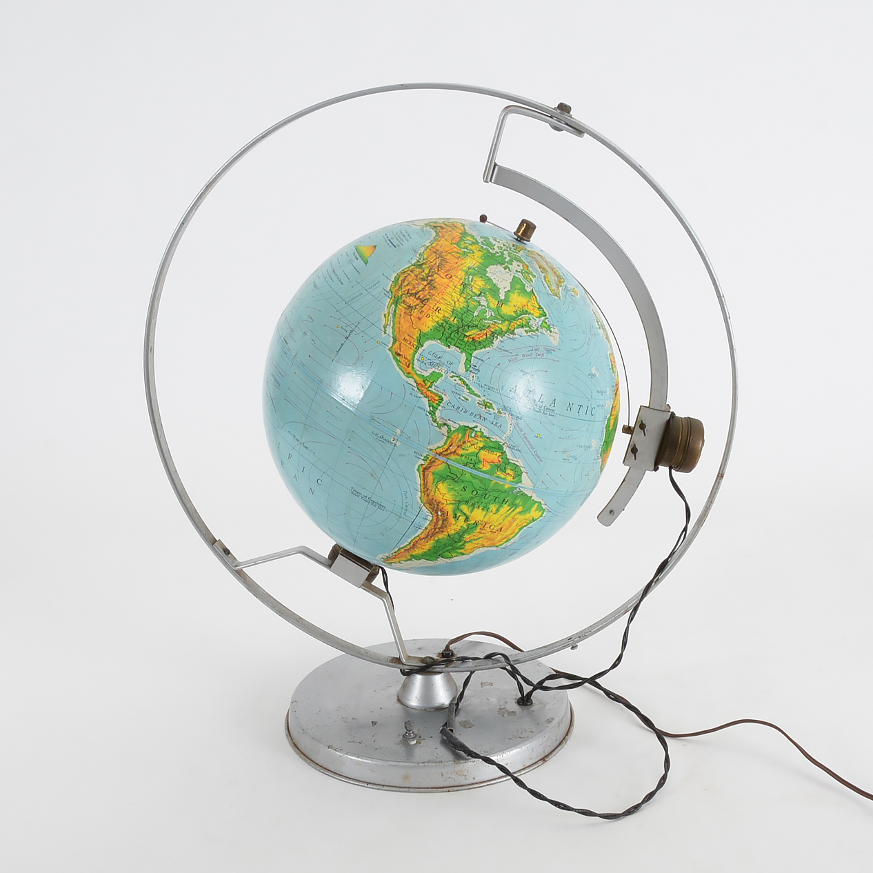 Vintage Nystrom Motorized Globe with Satellite