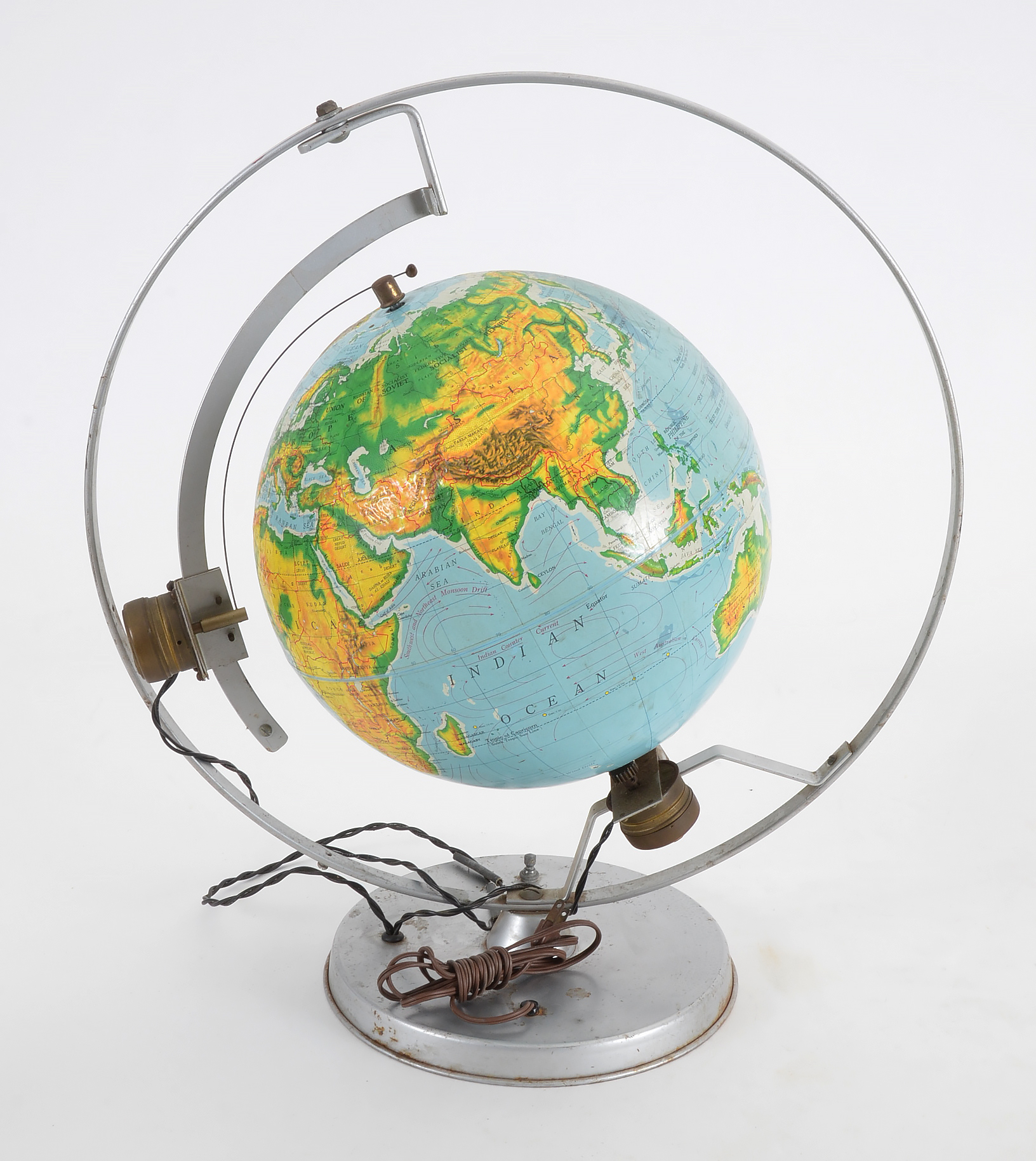 Vintage Nystrom Motorized Globe with Satellite