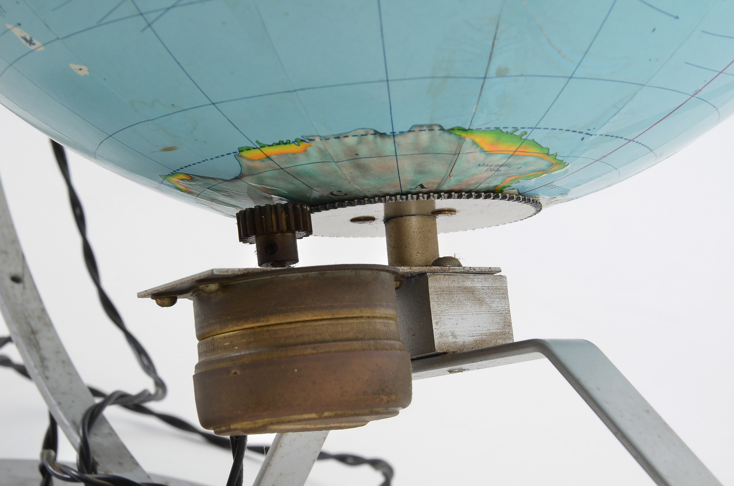 Vintage Nystrom Motorized Globe with Satellite