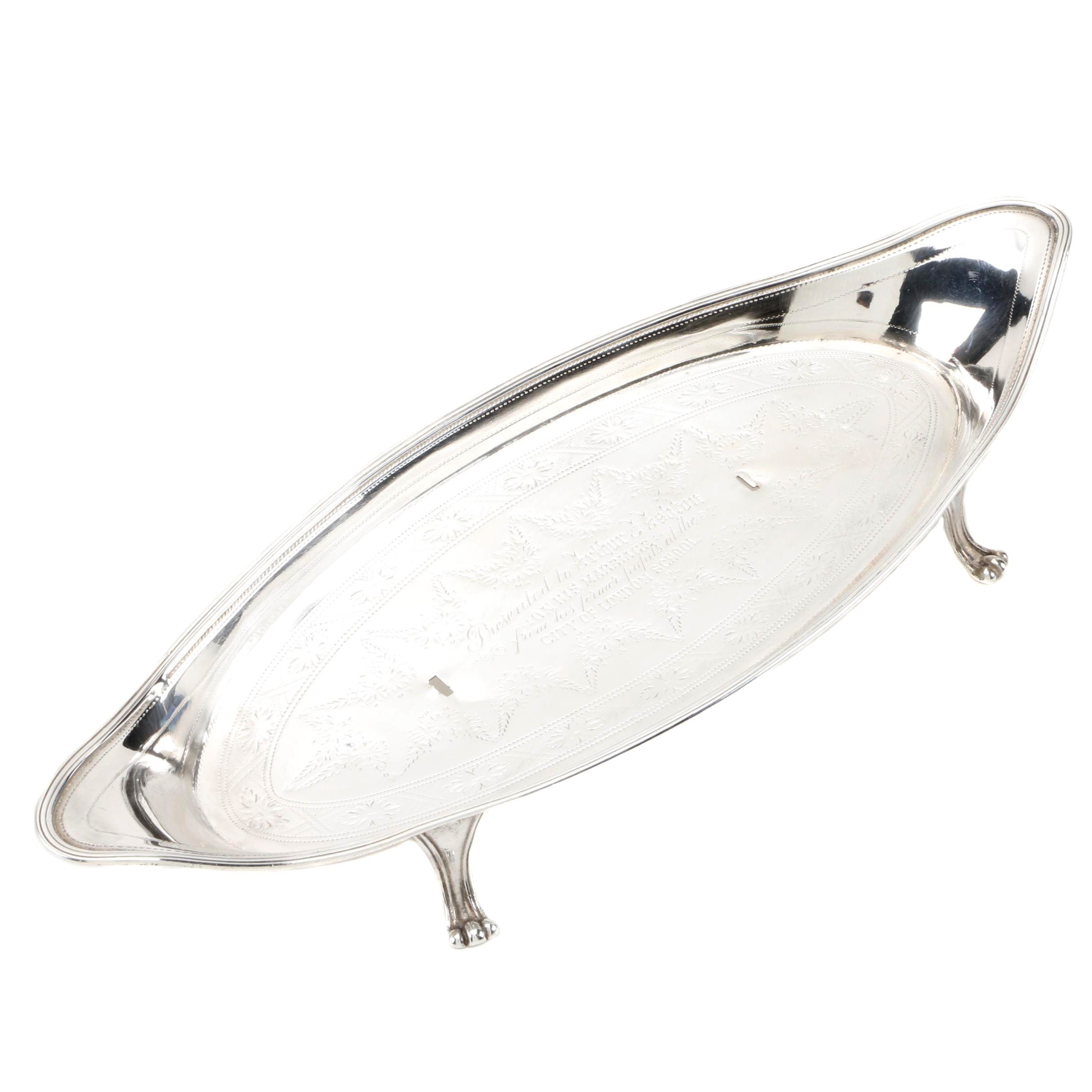 1795 London Sterling Silver Footed Oval Tray