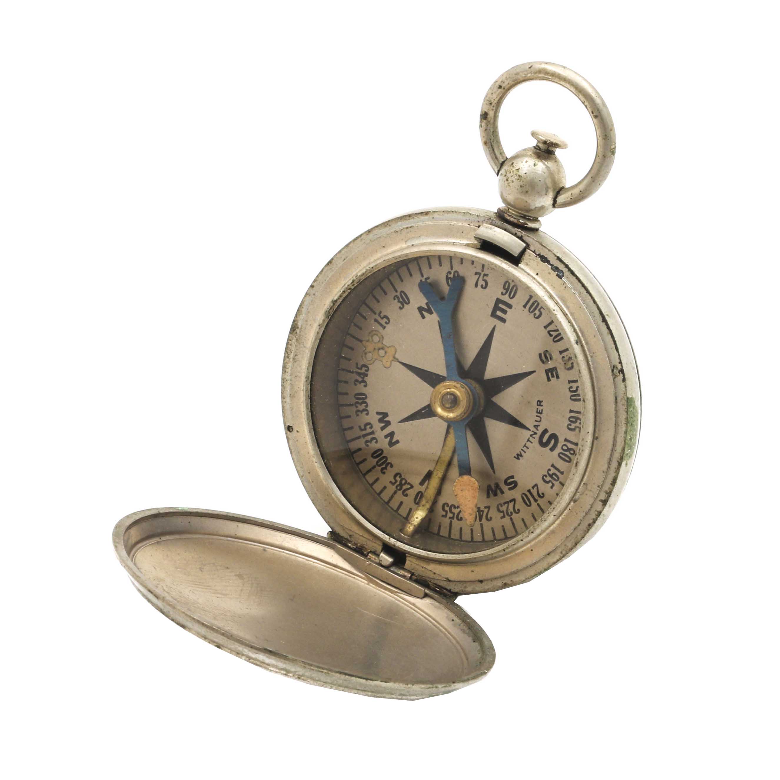 Wittenauer Silver Tone Pocket Compass
