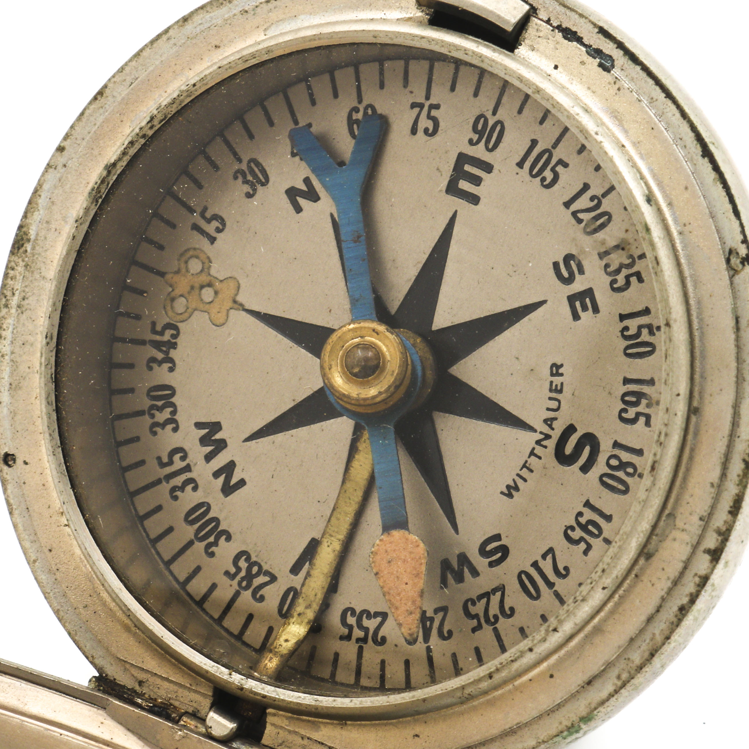 Wittenauer Silver Tone Pocket Compass