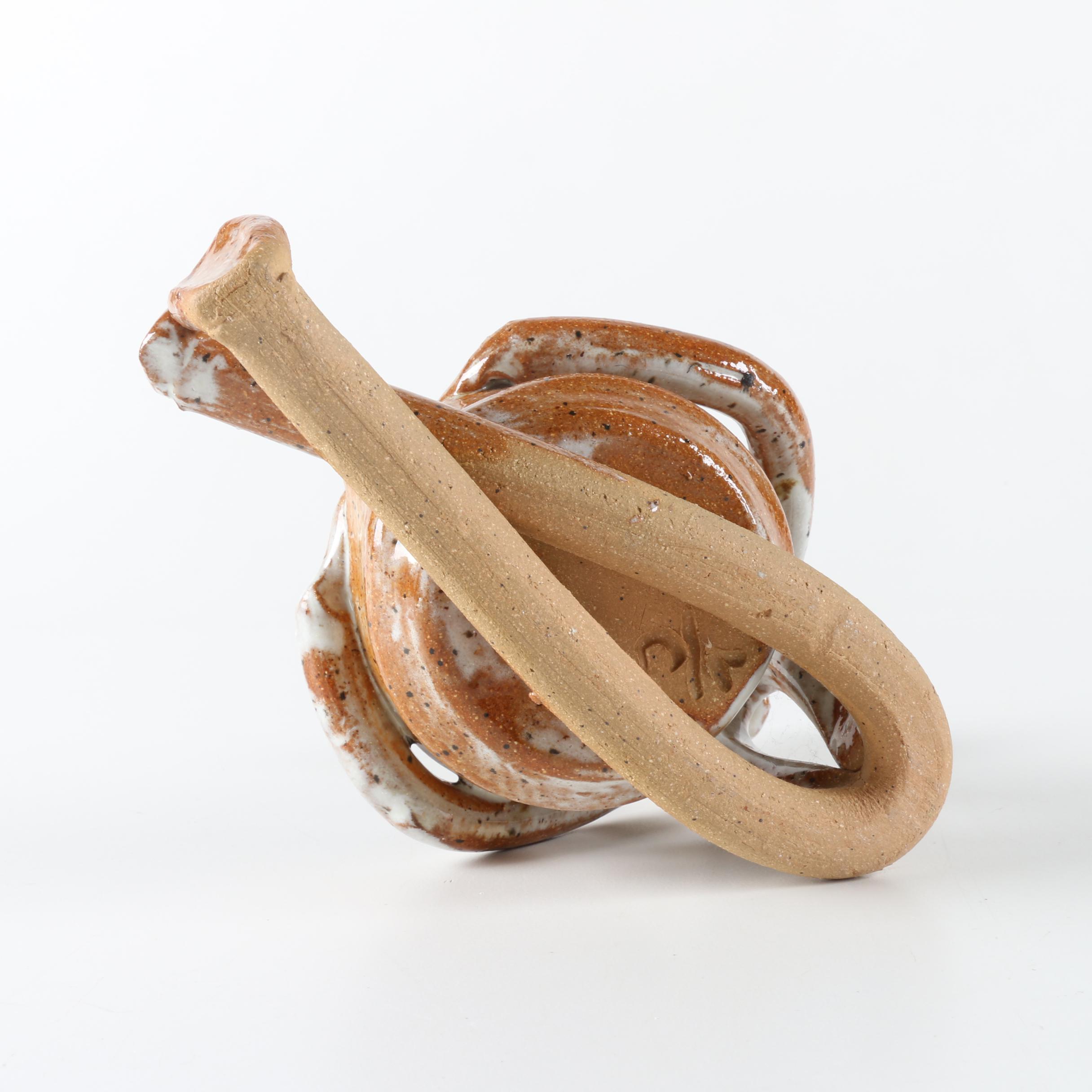 Handbuilt Stoneware Figurine of Person Holding Heart Shaped Bowl