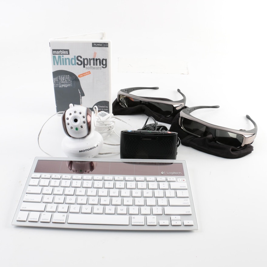 Logitech Keyboard, 3D Glasses and Other Electronic Accessories