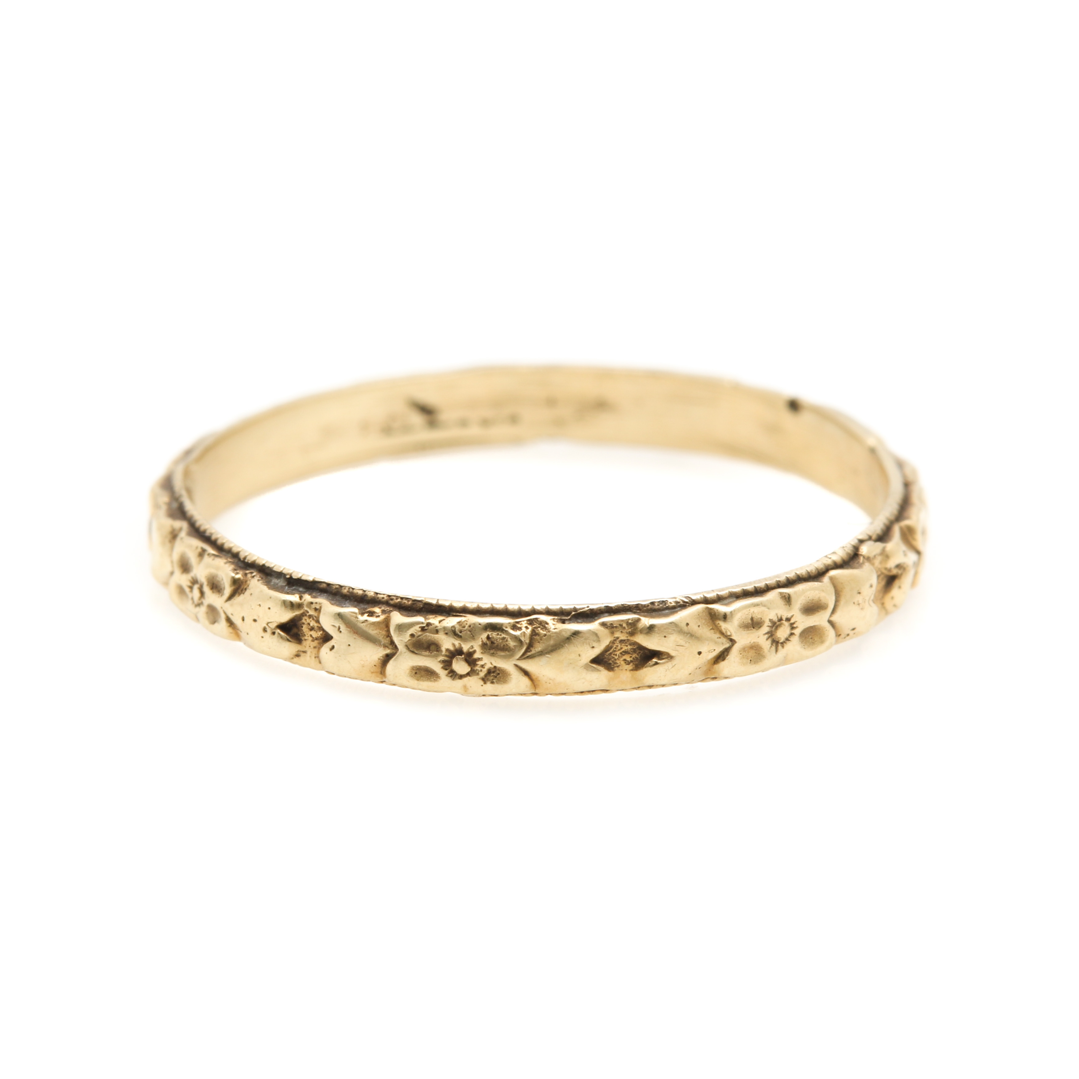 Vintage Circa 1920's 14K Yellow Gold Ring Band