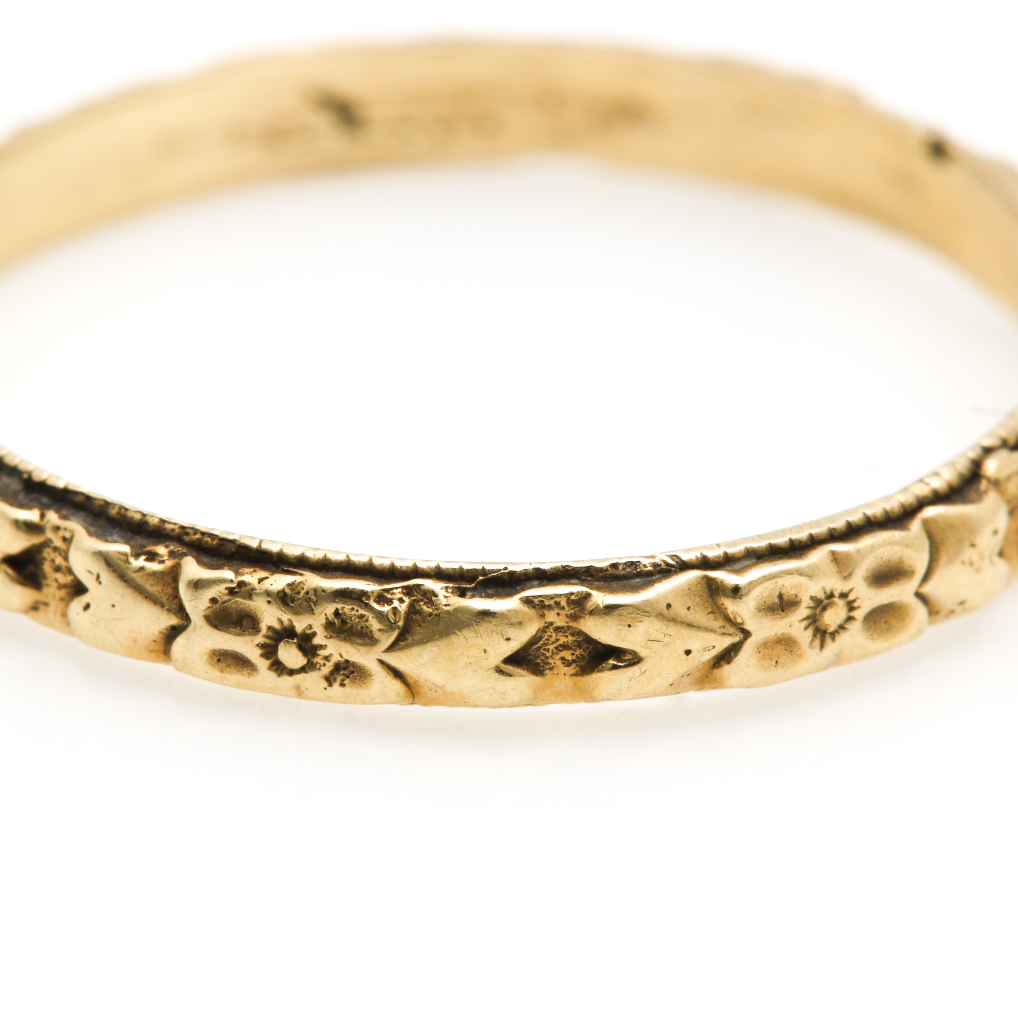 Vintage Circa 1920's 14K Yellow Gold Ring Band