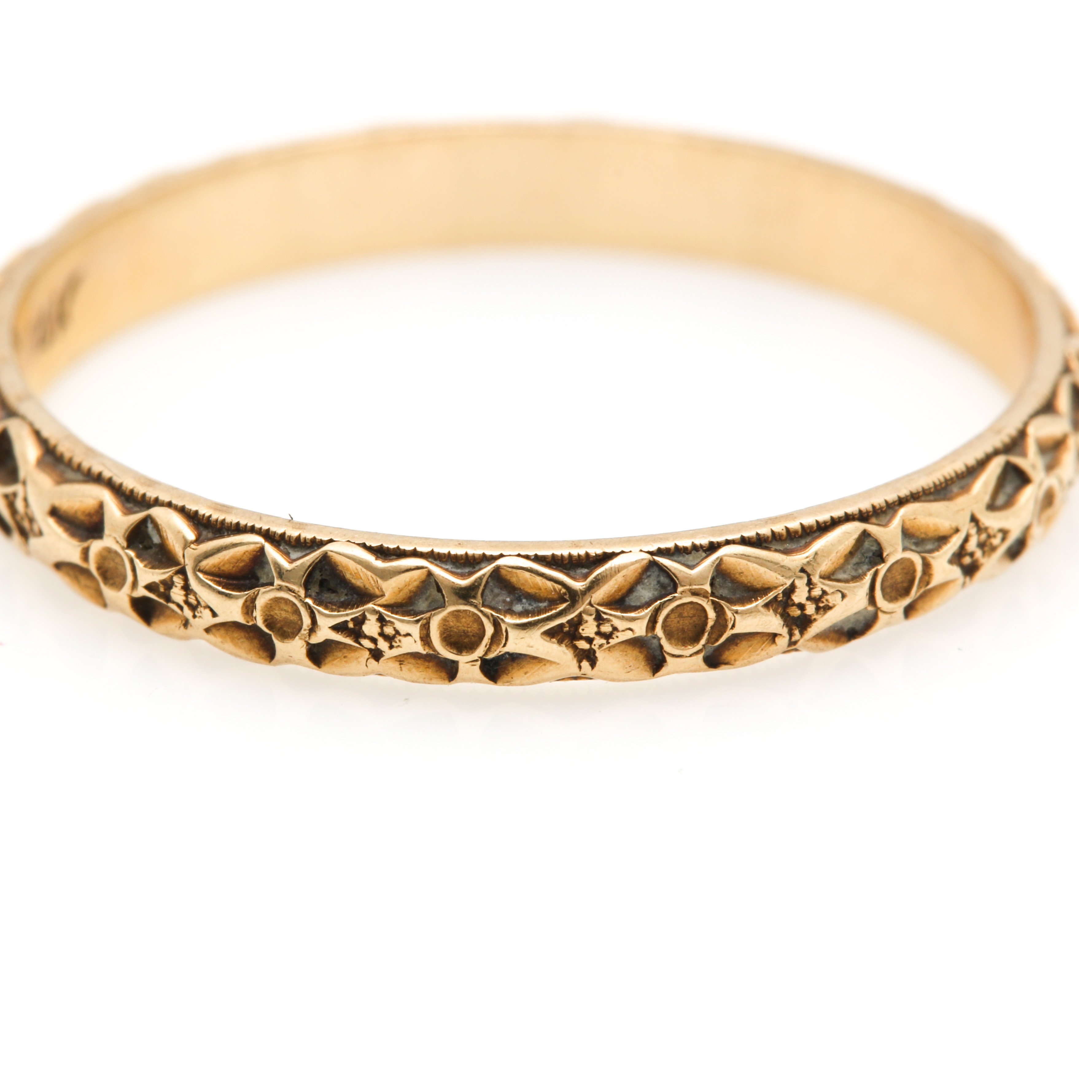 Vintage Circa 1920's 14K Yellow Gold Ring Band