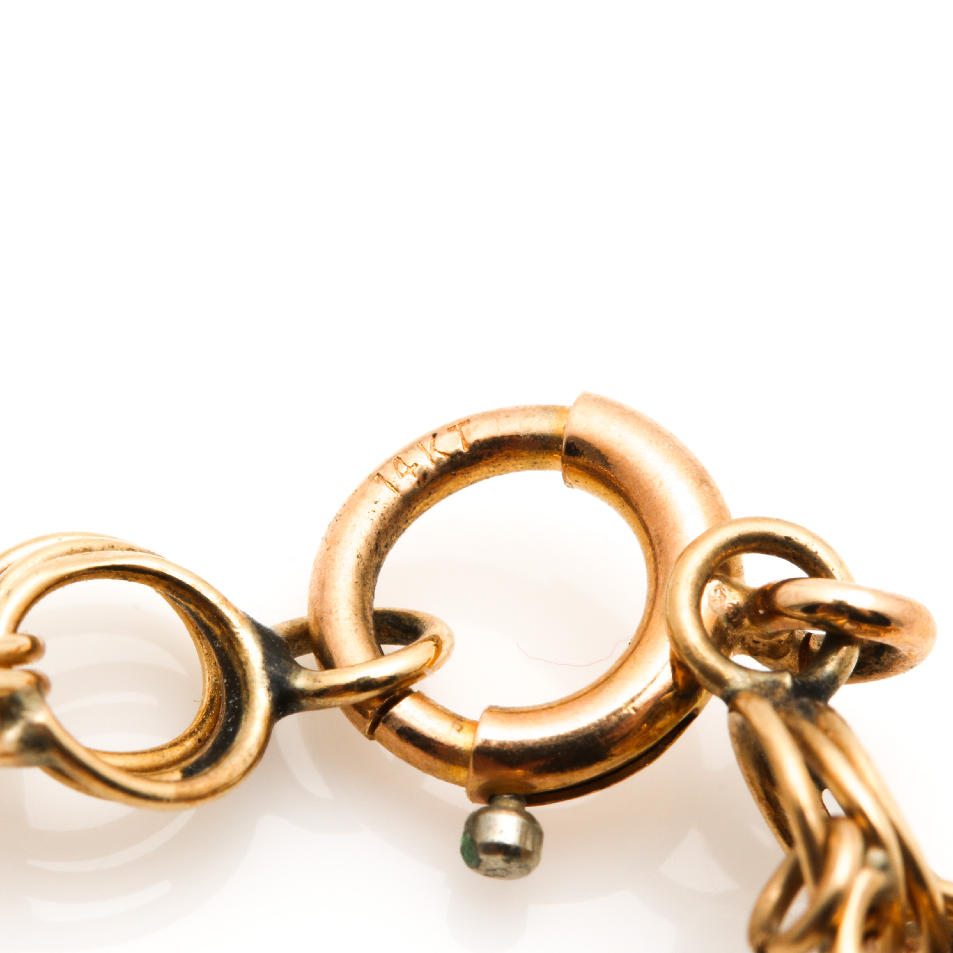 14K Yellow Gold Diamond Heart Bracelet