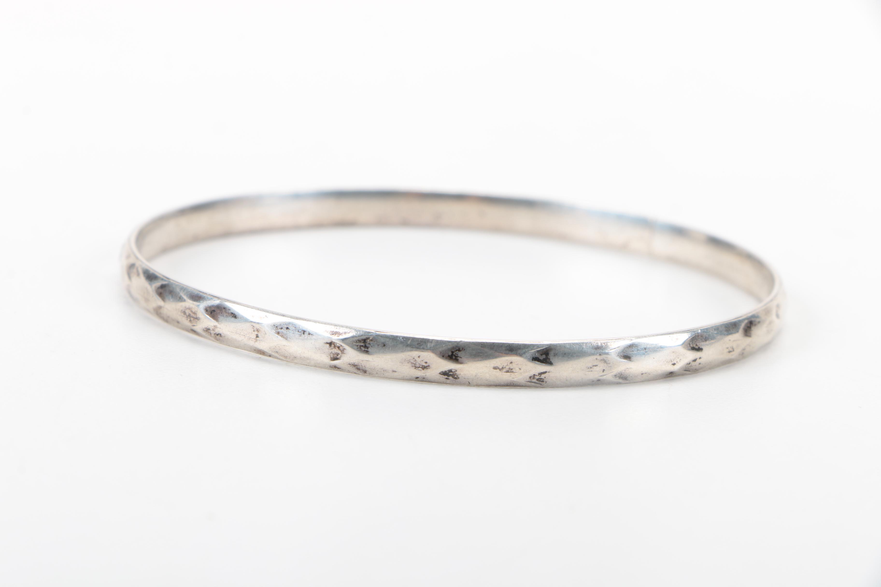Assorted Sterling Silver Bracelets Including Mexican Cuffs