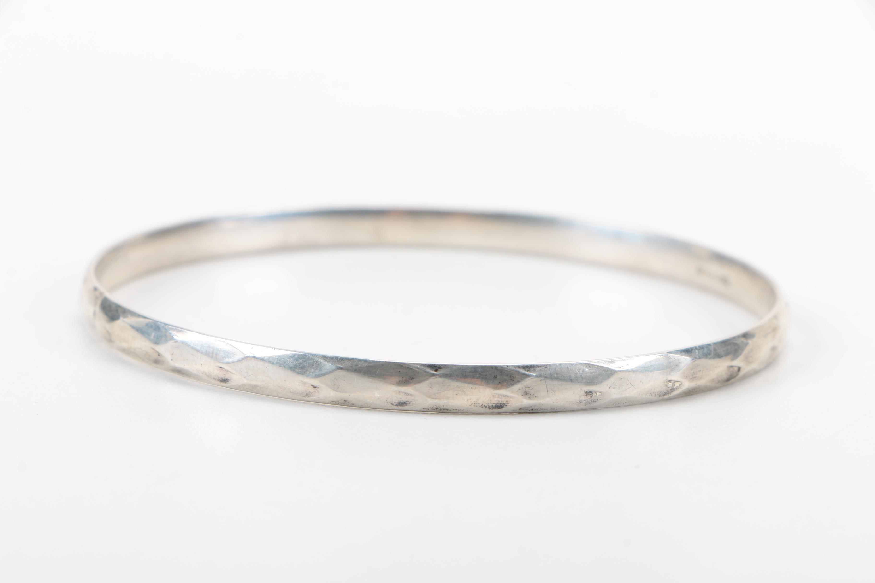 Assorted Sterling Silver Bracelets Including Mexican Cuffs