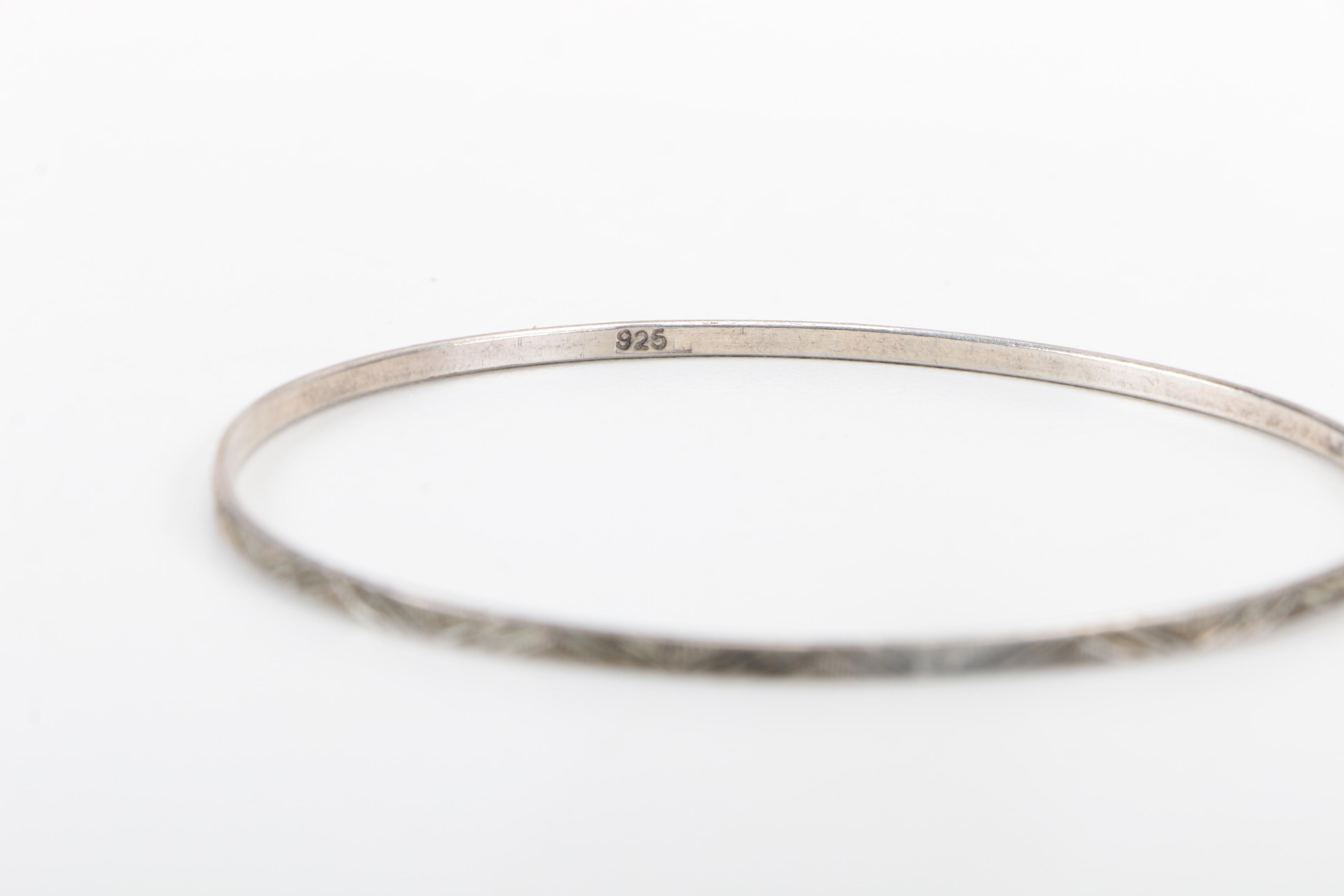 Assorted Sterling Silver Bracelets Including Mexican Cuffs