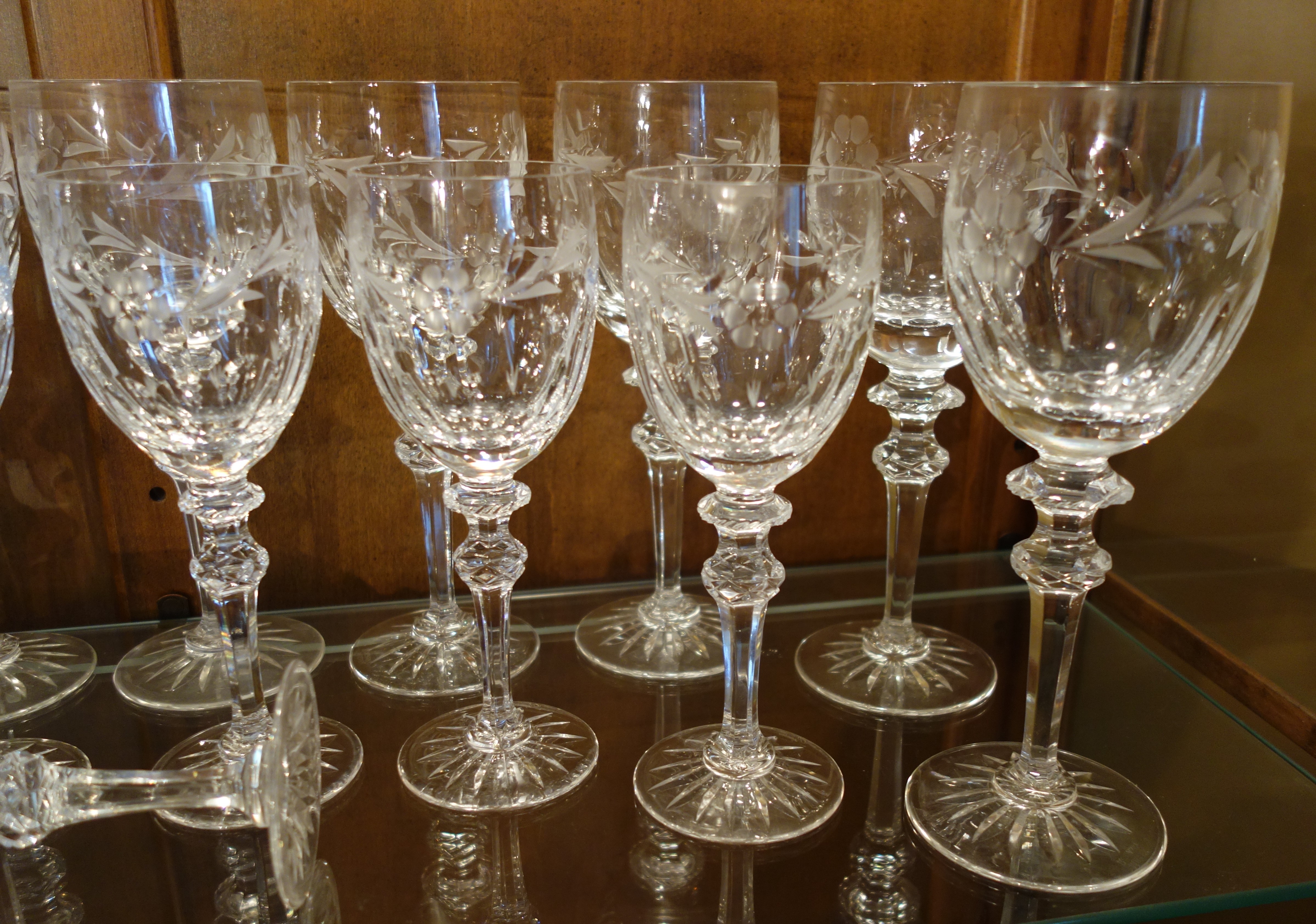 Miller Rogaska Crystal "Country Garden" Wine Glasses