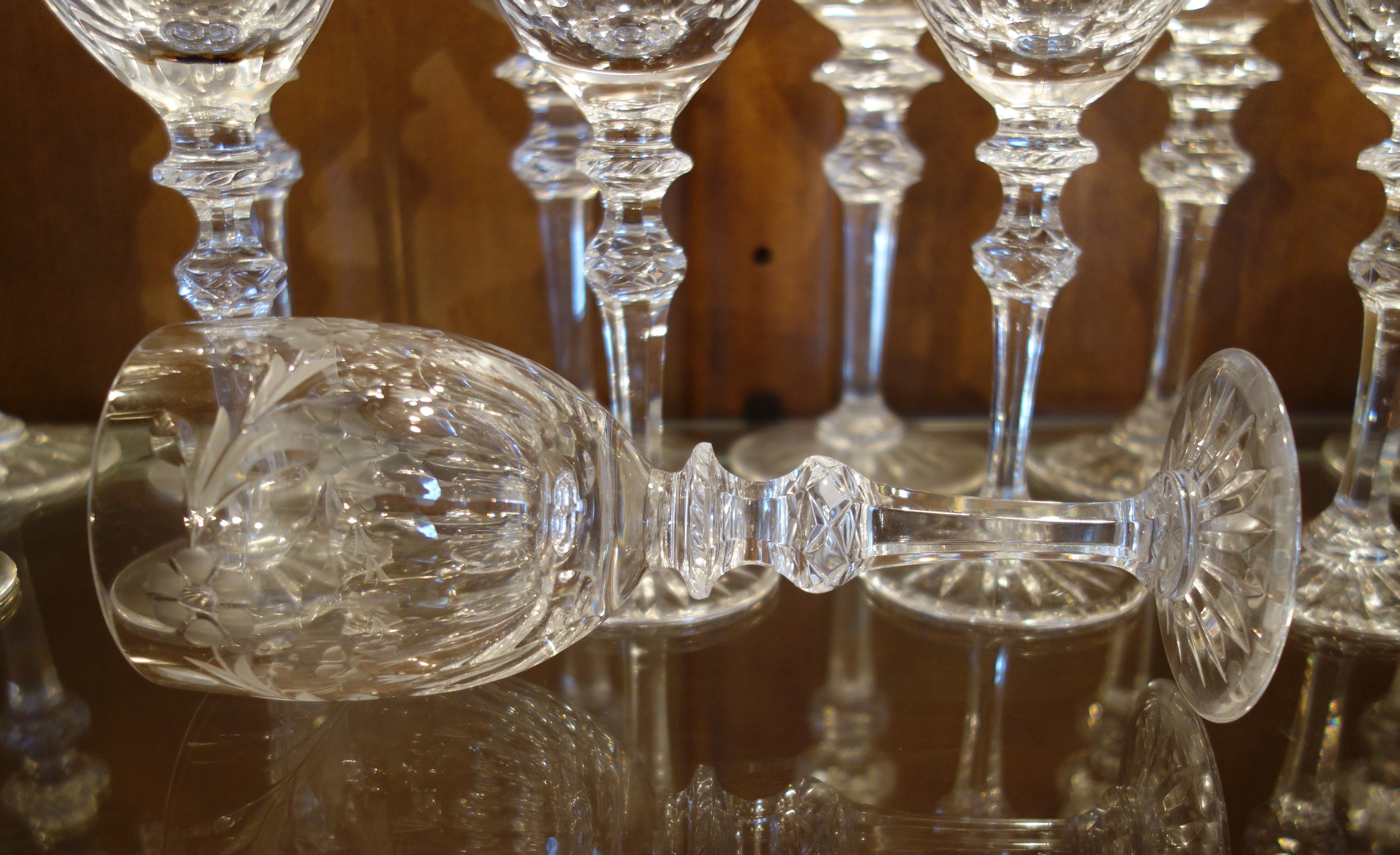 Miller Rogaska Crystal "Country Garden" Wine Glasses