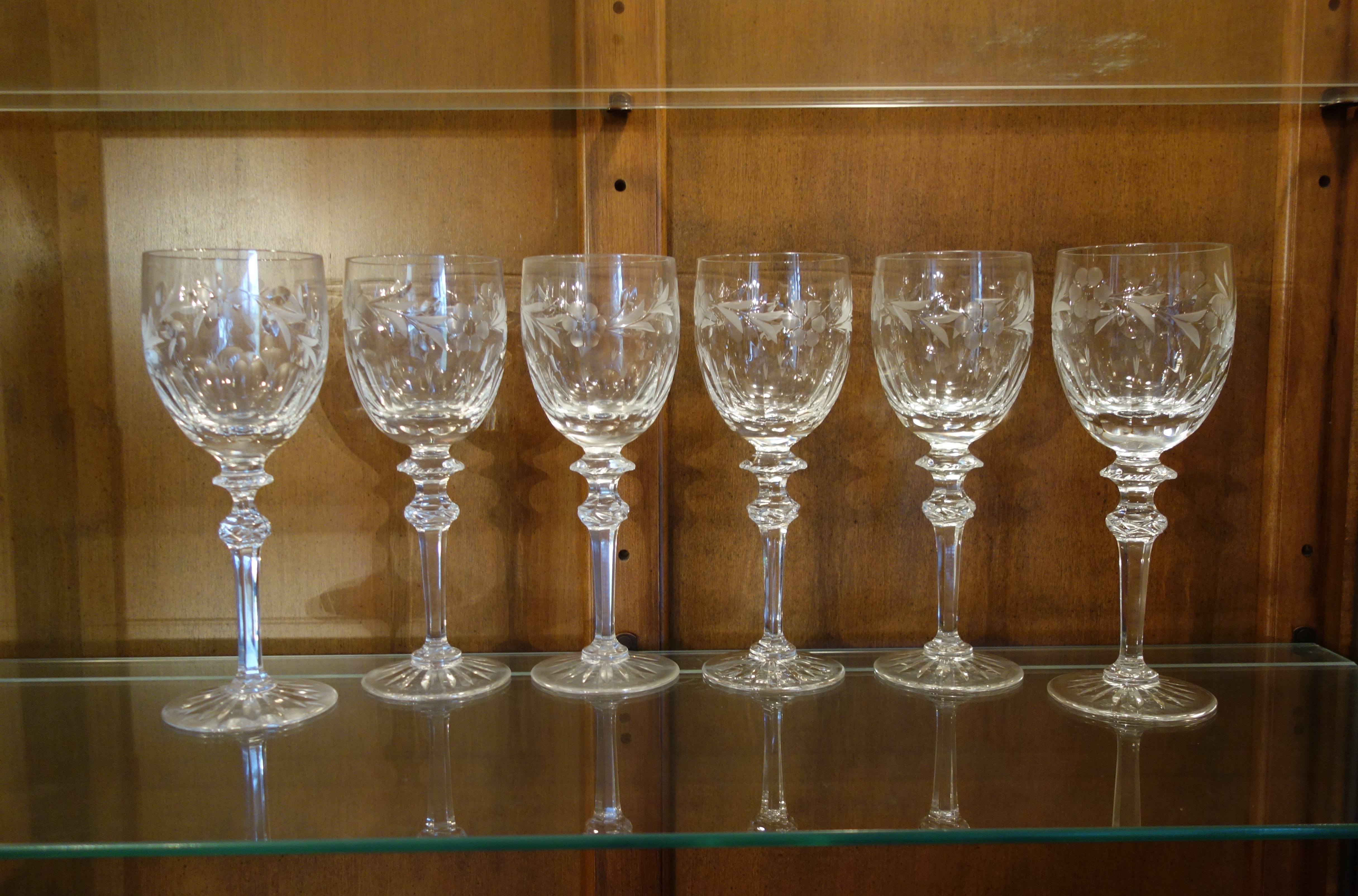 Miller Rogaska Crystal "Country Garden" Wine Glasses