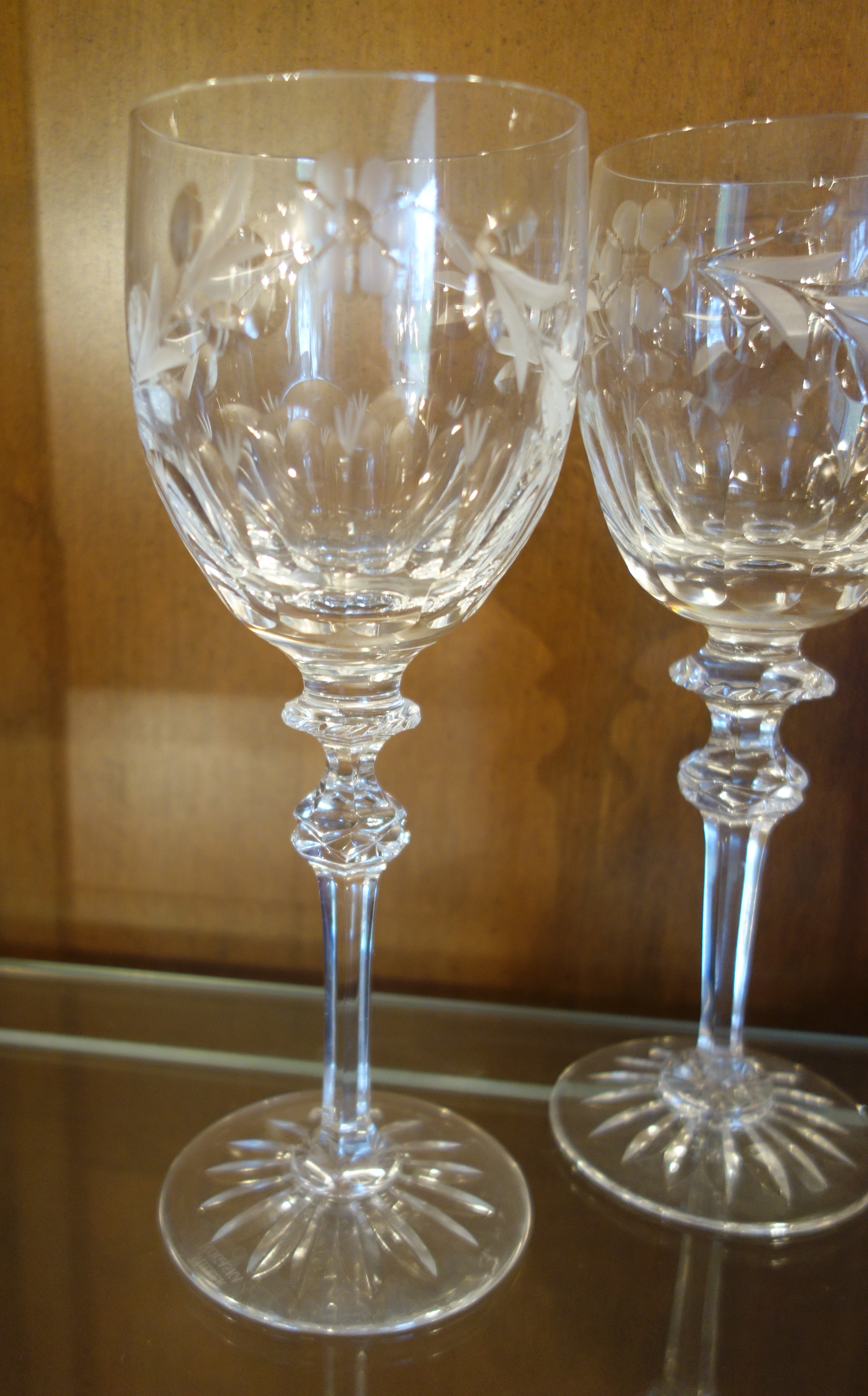 Miller Rogaska Crystal "Country Garden" Wine Glasses