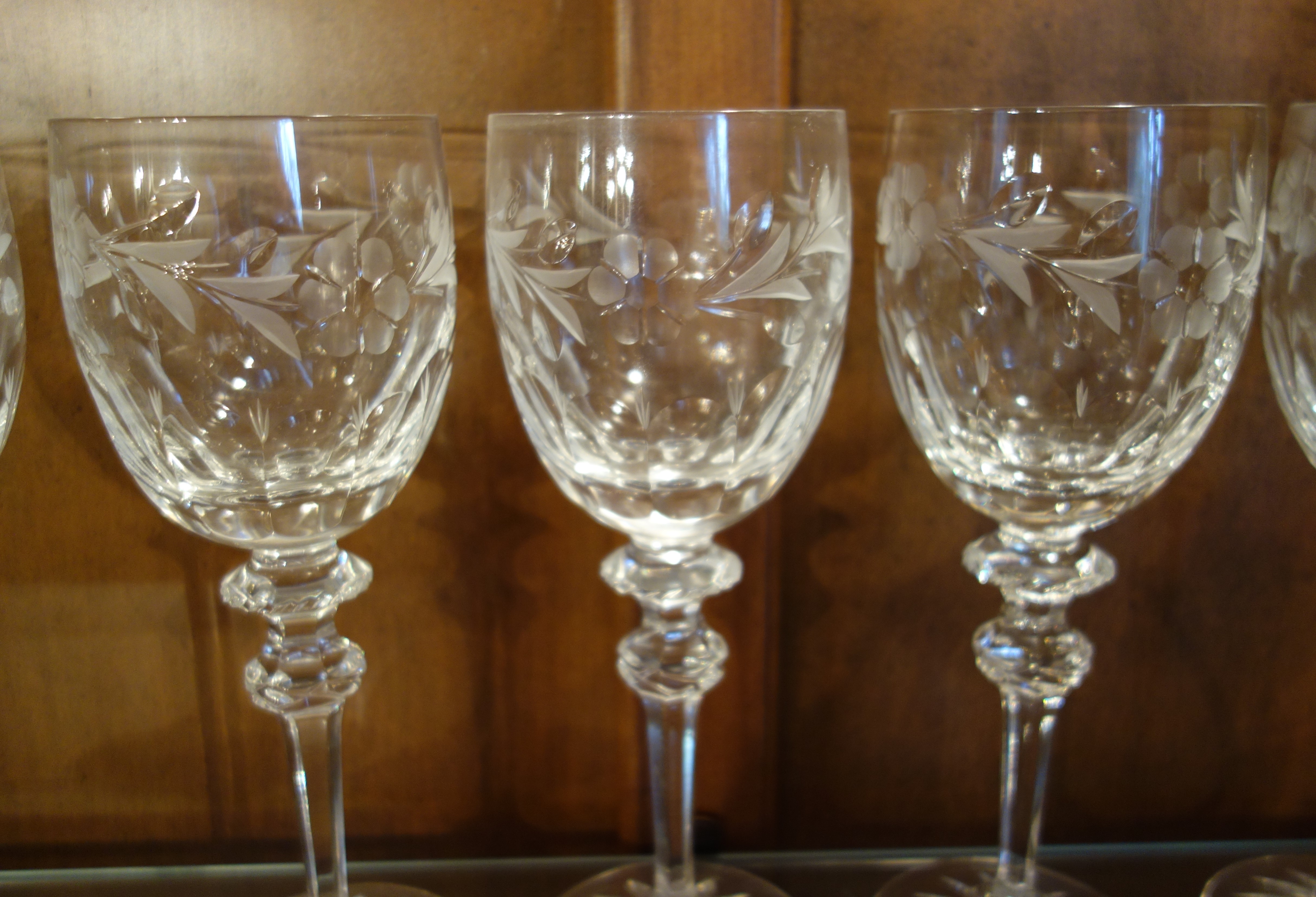 Miller Rogaska Crystal "Country Garden" Wine Glasses