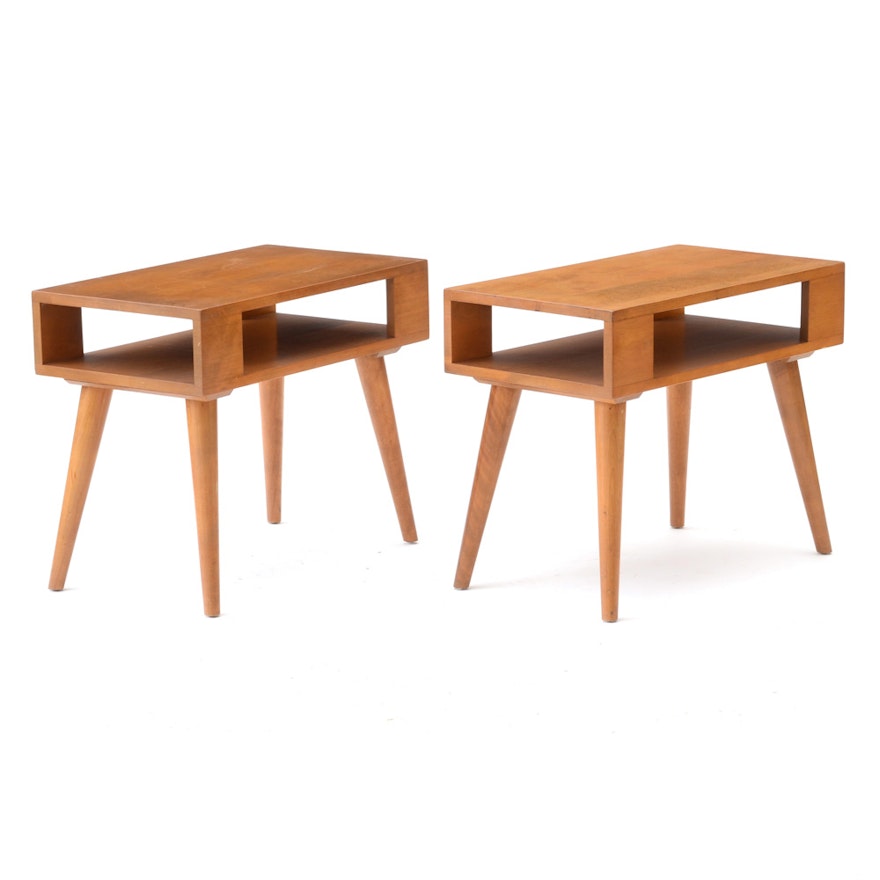 Mid Century Modern Birch Side Tables By Conant Ball