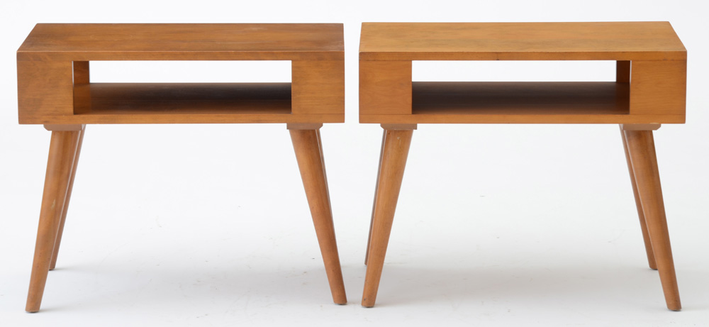 Mid Century Modern Birch Side Tables By Conant Ball