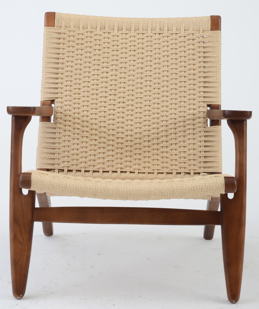 Hans Wagner Style Woven Fiber Armchair