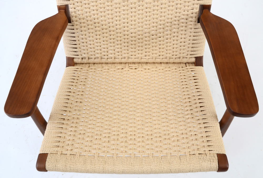 Hans Wagner Style Woven Fiber Armchair