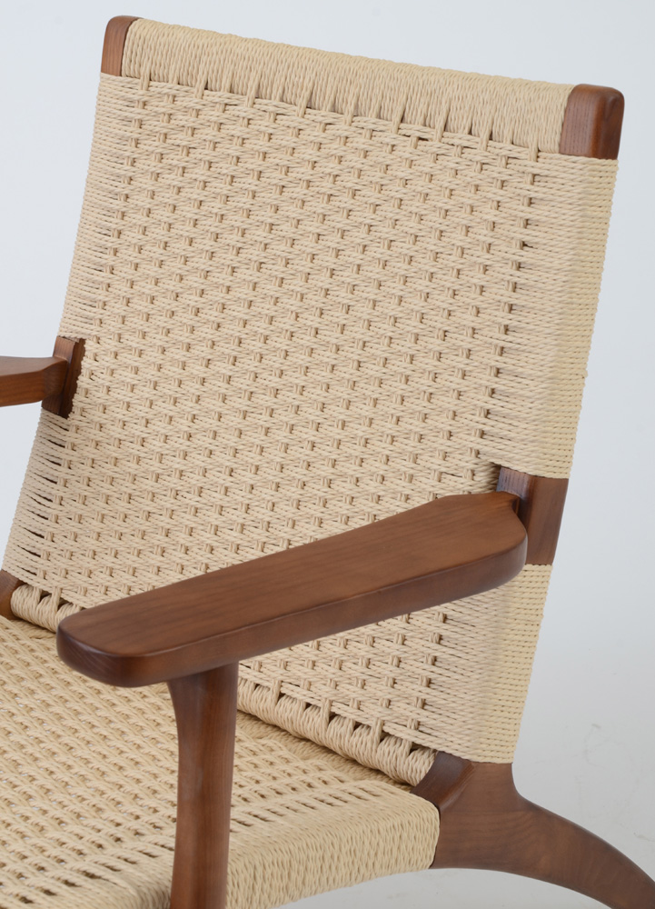 Hans Wagner Style Woven Fiber Armchair