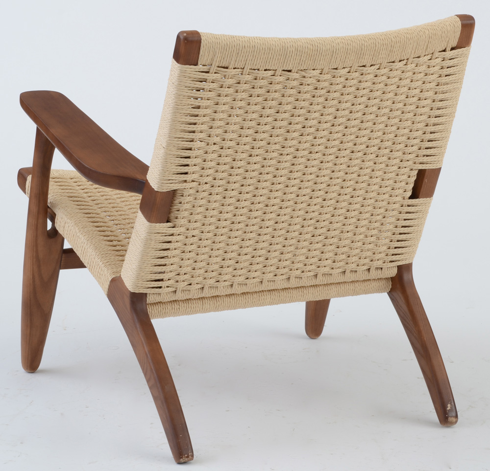 Hans Wagner Style Woven Fiber Armchair