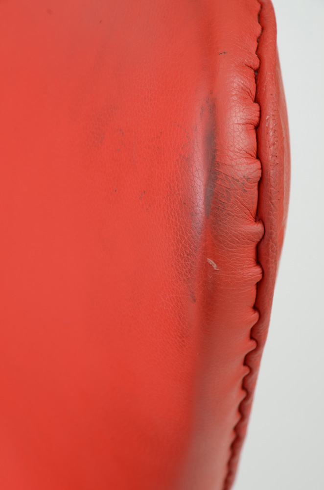 Contemporary Modern MLF Red Vinyl Egg Chair by Arne Jacobsen