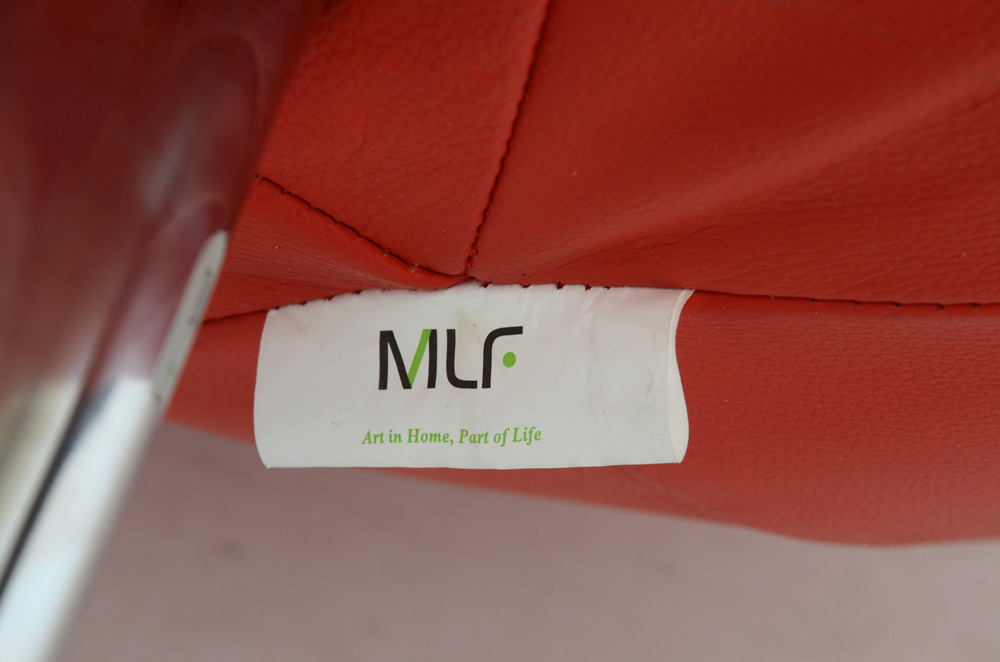 Contemporary Modern MLF Red Vinyl Egg Chair by Arne Jacobsen