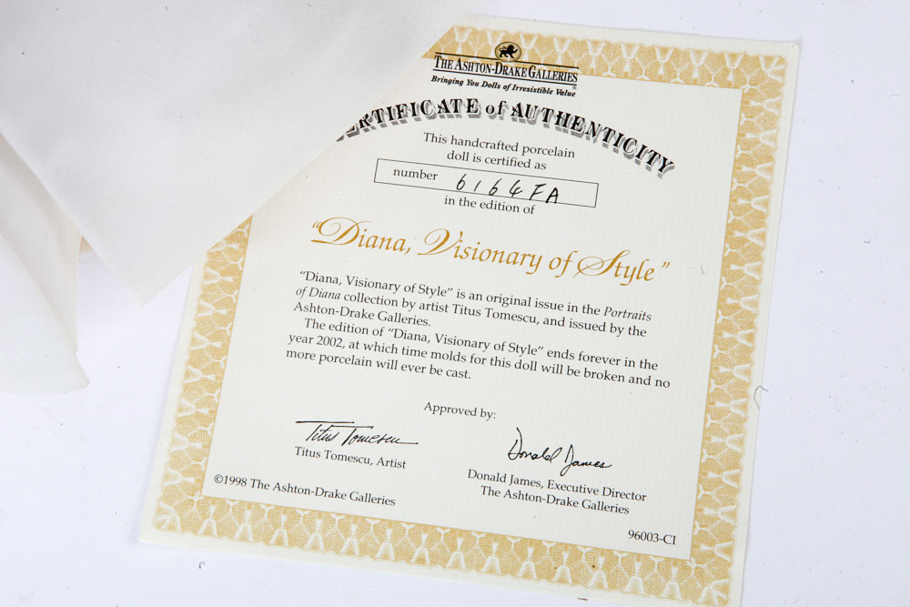 1998 Ashton-Drake "Portraits of Diana Collection" Porcelain Dolls