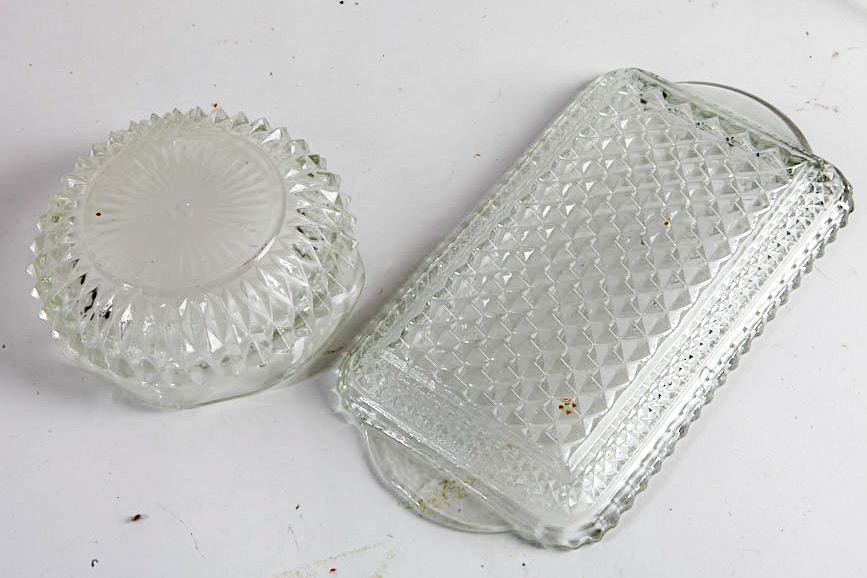 Indiana Glass "Diamond Point Clear" Serveware, Circa 1960-1990