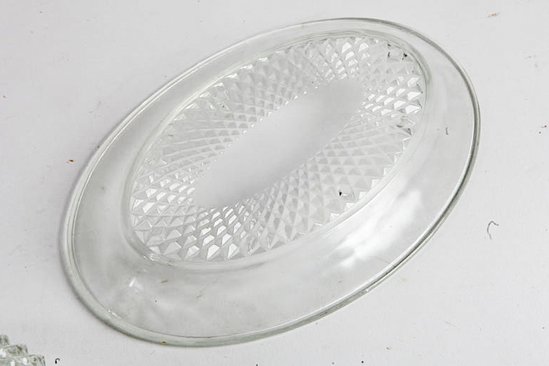 Indiana Glass "Diamond Point Clear" Serveware, Circa 1960-1990